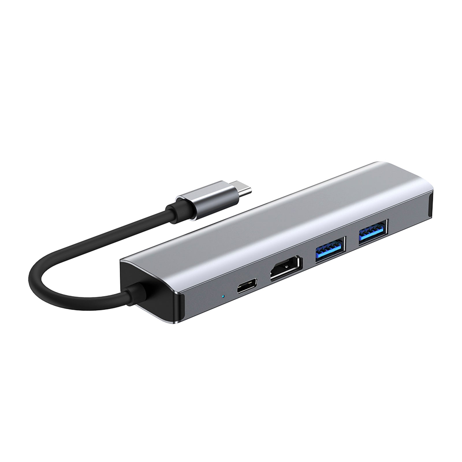 Adaptateur 5 en 1 TYPE-C vers USB 3.0*1 + USB 2.0*1 + PD100W/USB-C Data + HDMI + carte réseau 100M pour iPad