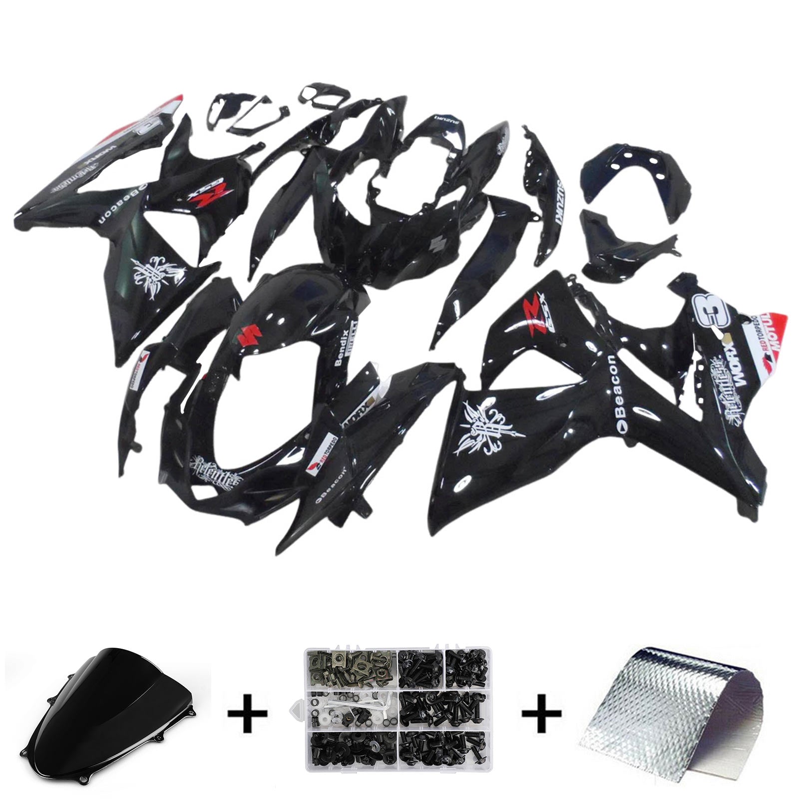Kit carena iniezione Suzuki GSXR1000 K9 2009-2016 Carrozzeria in plastica ABS