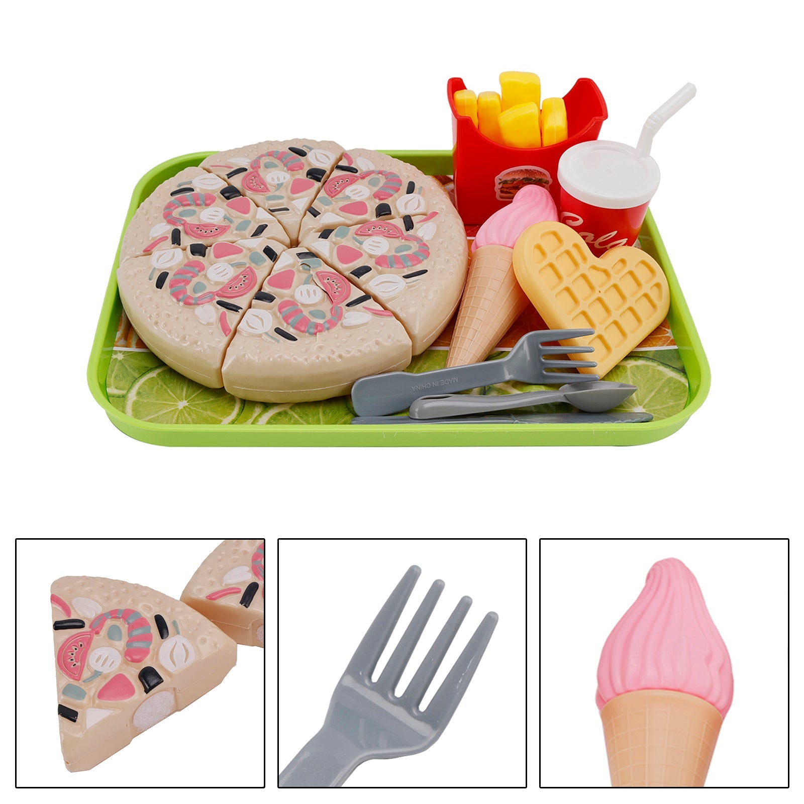 Giocattoli per giocare con pizza e gelato'imitazione Set da cucina Set di giocattoli per bambini Set di giocattoli per bambini