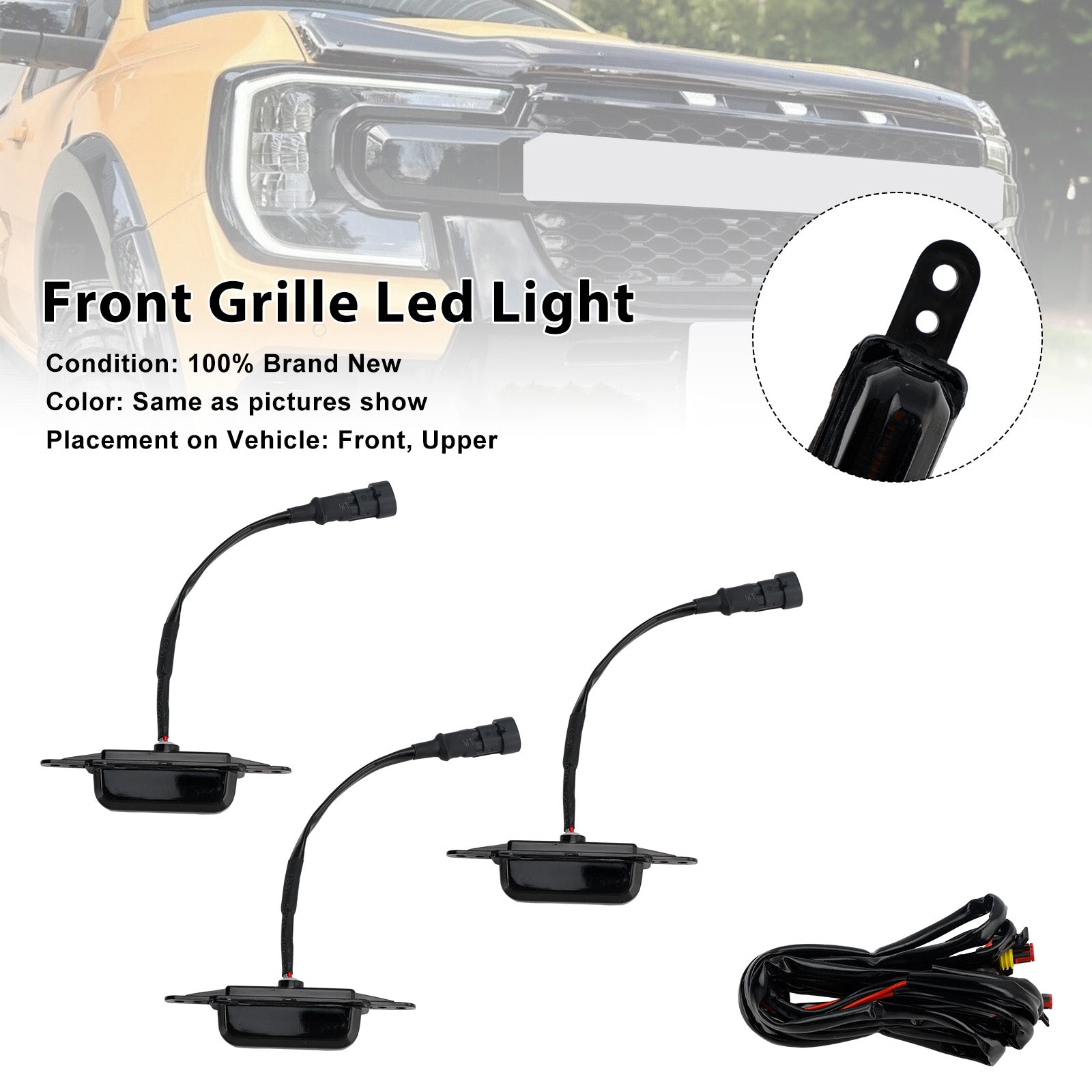 Griglia del paraurti anteriore con luci a LED bianche per Ford Ranger Next Gen Wildtrak 2023-2025