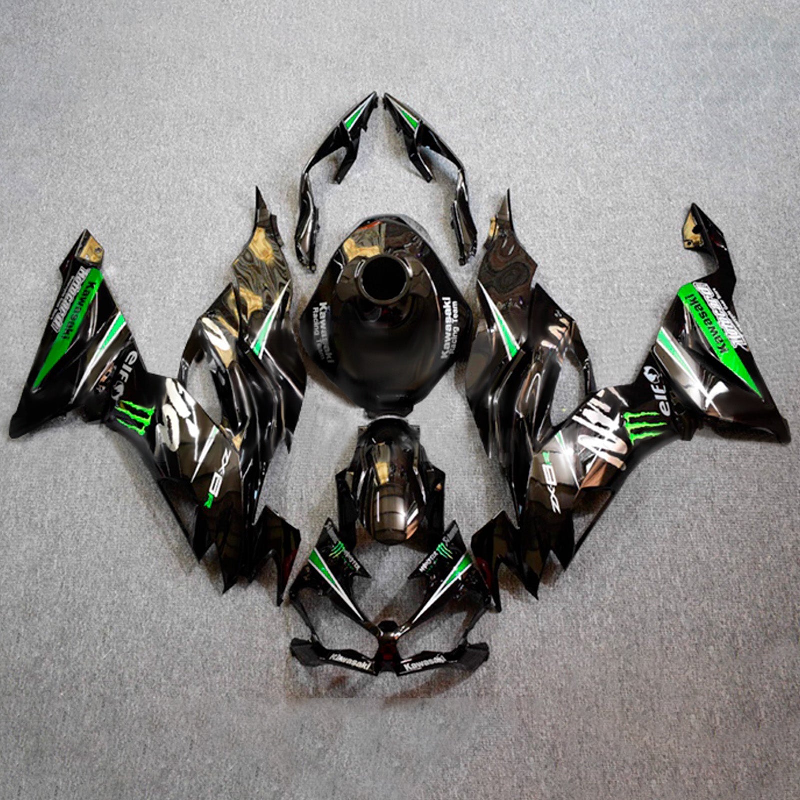 Kit de carénage injecté en plastique ABS compatible avec Kawasaki ZX6R 2019-2023