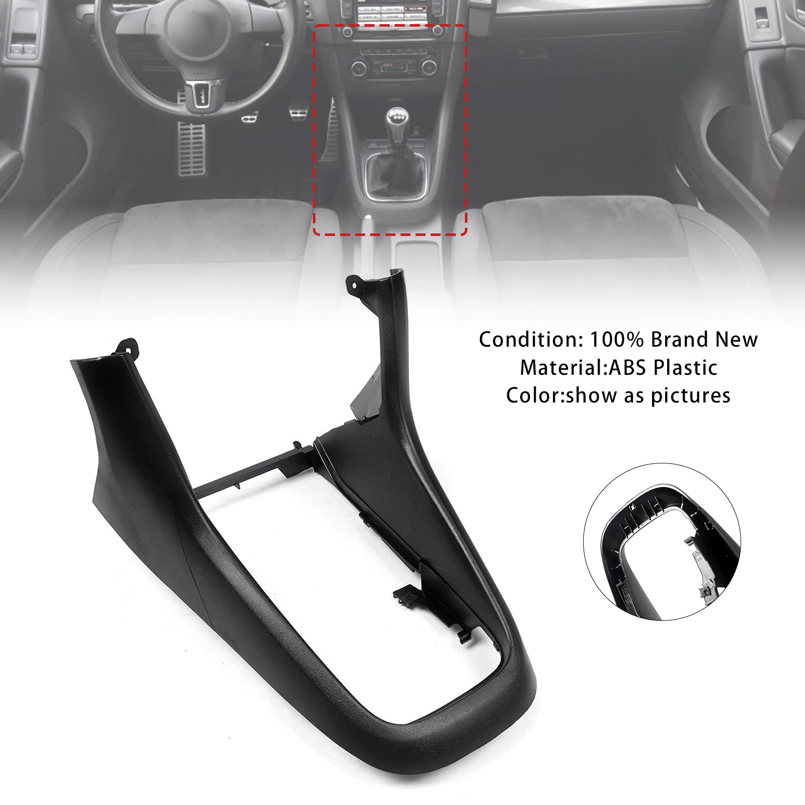 Keskikonsolin vaihdekepin nupin rungon koristelista VW Golf 6 MK6 (2009-2013) 5K0863680