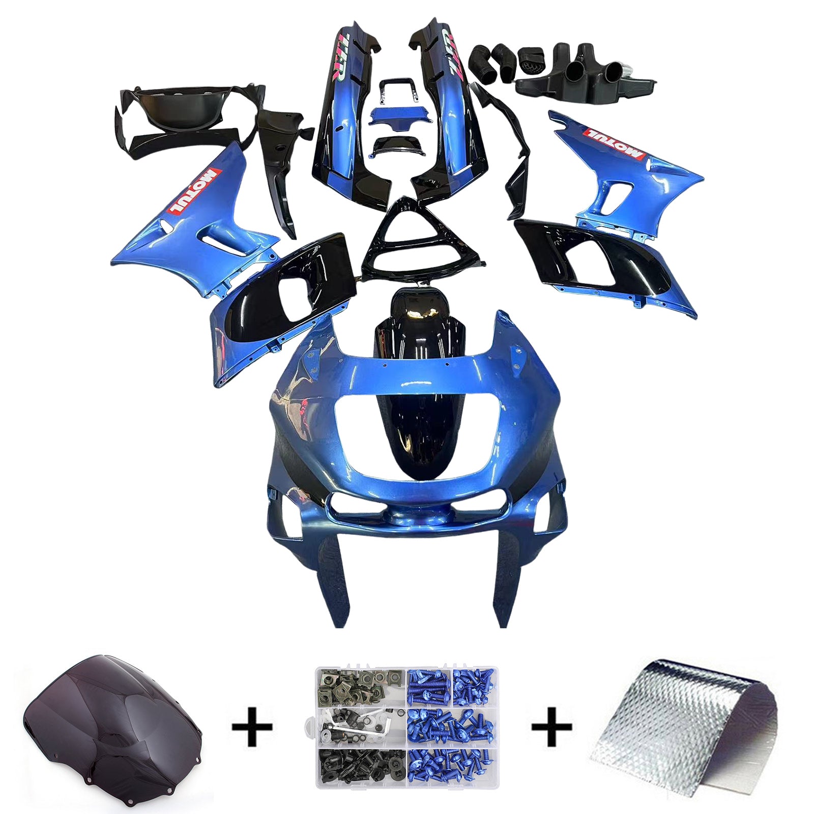 Injekcijski komplet za karoserijo plastični abs, primeren za Kawasaki ZZR400 1993-2007 ZZR600 1998-2003