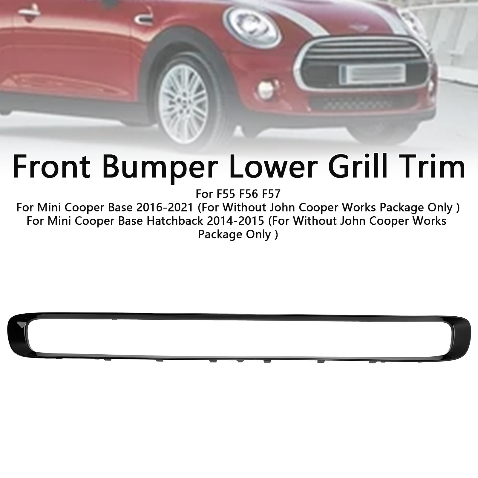 Embellecedor de rejilla inferior del parachoques delantero básico Mini Cooper 2016-2021 51117355238 MC1044103