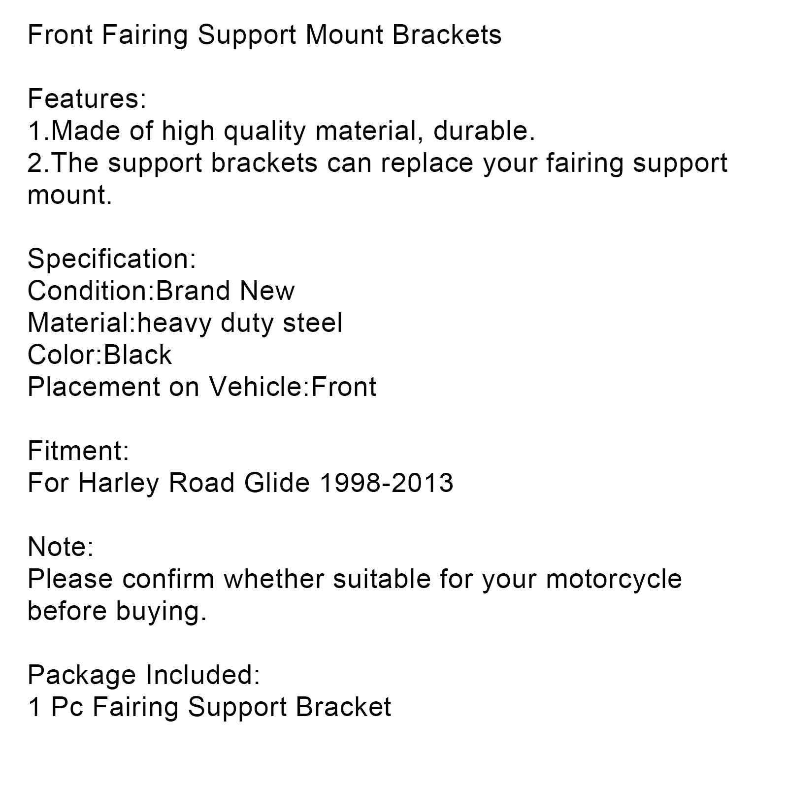 Etuvaipan kiinnityskannattimet Harley Road Glide 1998-2013