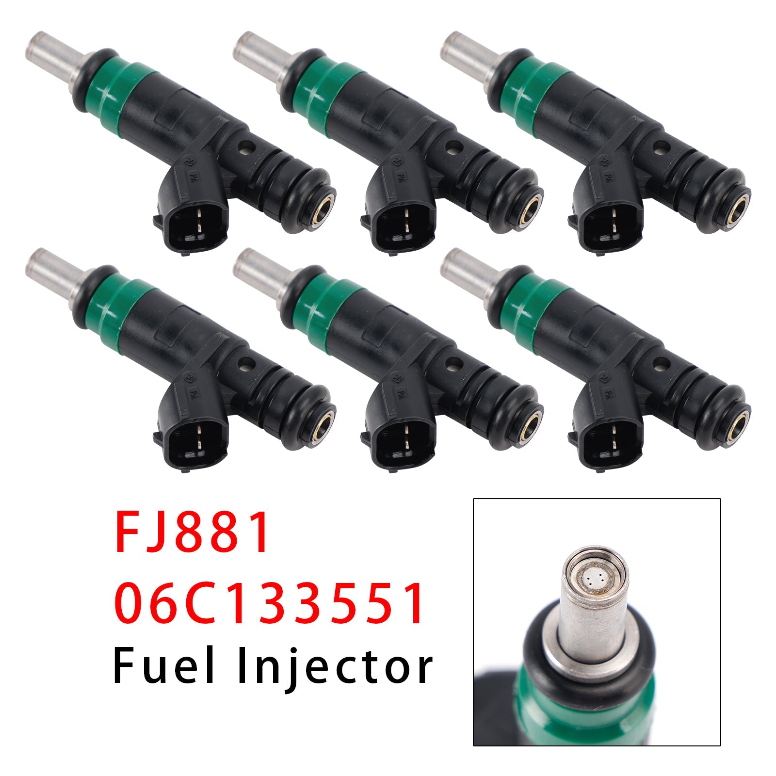 Injecteurs de carburant (6 pièces) pour Audi A4 A6 Quattro 3.0L V6 (2002-2006) - Référence : FJ881 06C133551
