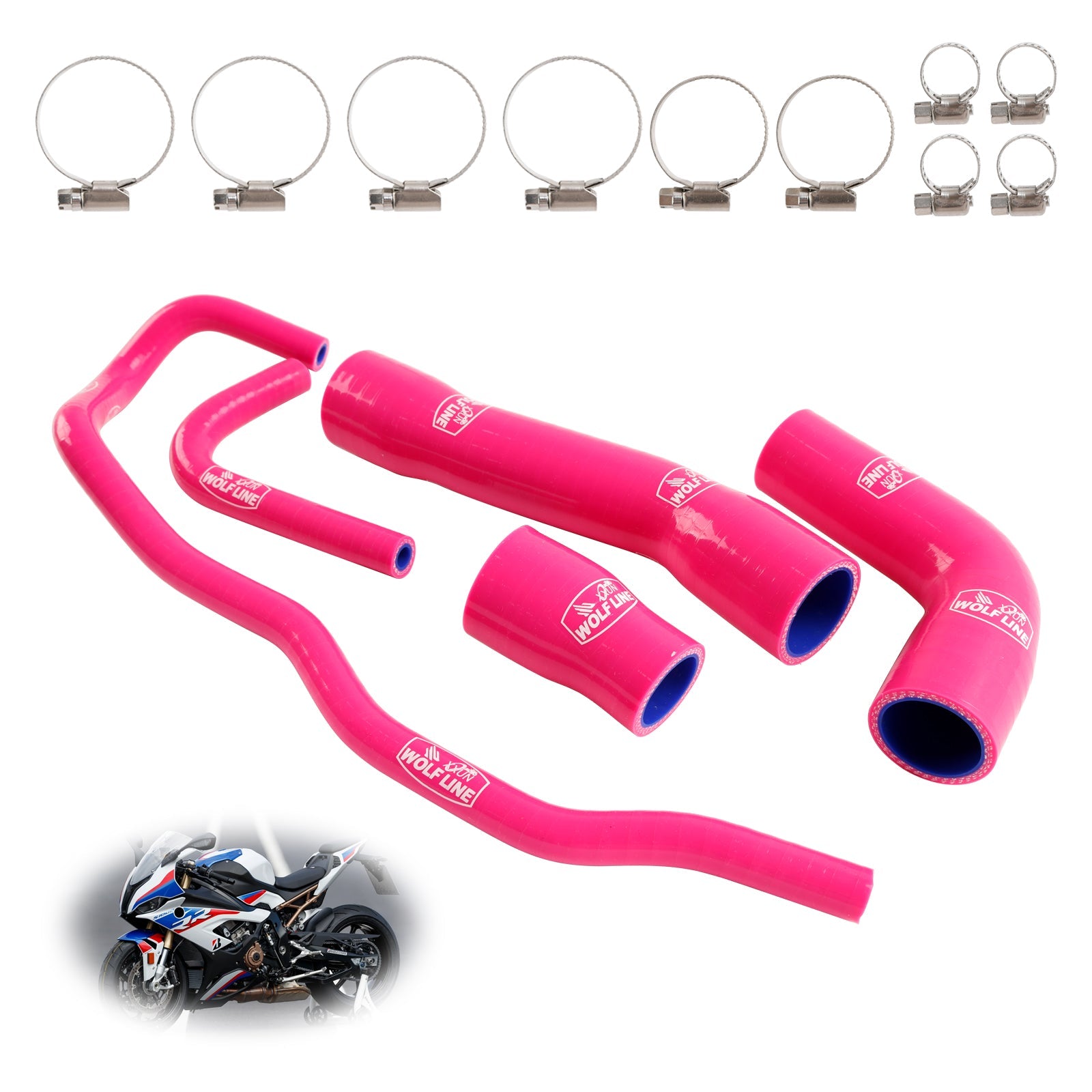 Kit de durites de refroidissement en silicone pour radiateur BMW S1000RR 2019-2023