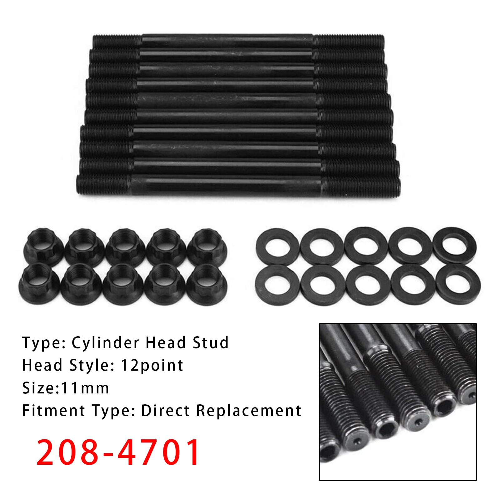 Goujon de culasse 208-4701 2084701 pour Honda Acura K20 K24 série K (conversion K) et RSX Si