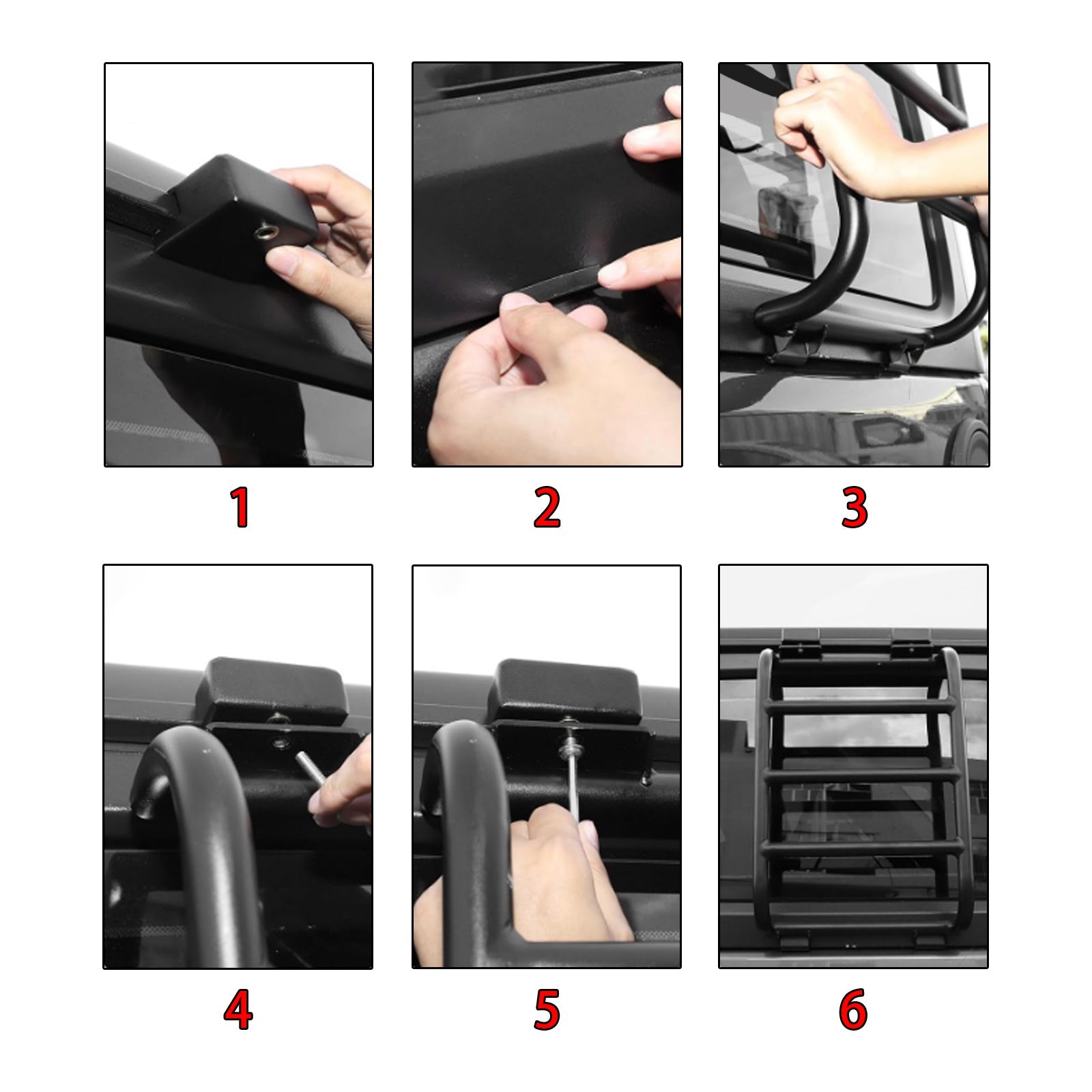 Jeep Wrangler JL JLU 2 -porttien ja 4 portin taka-teleskooppiasteikko 2018-2024