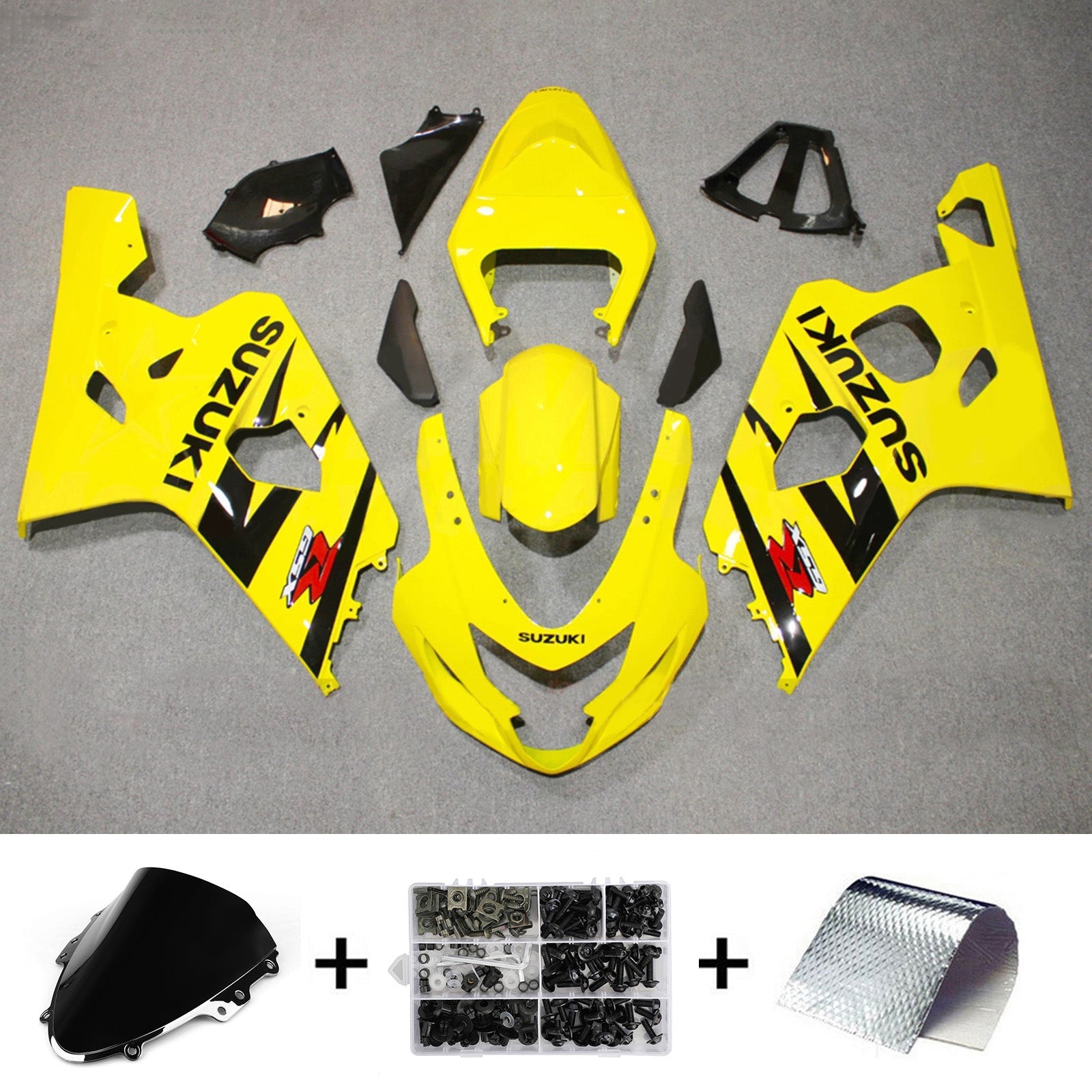 Kit de carénage injecté en plastique ABS pour Suzuki GSXR 600/750 2004-2005 K4