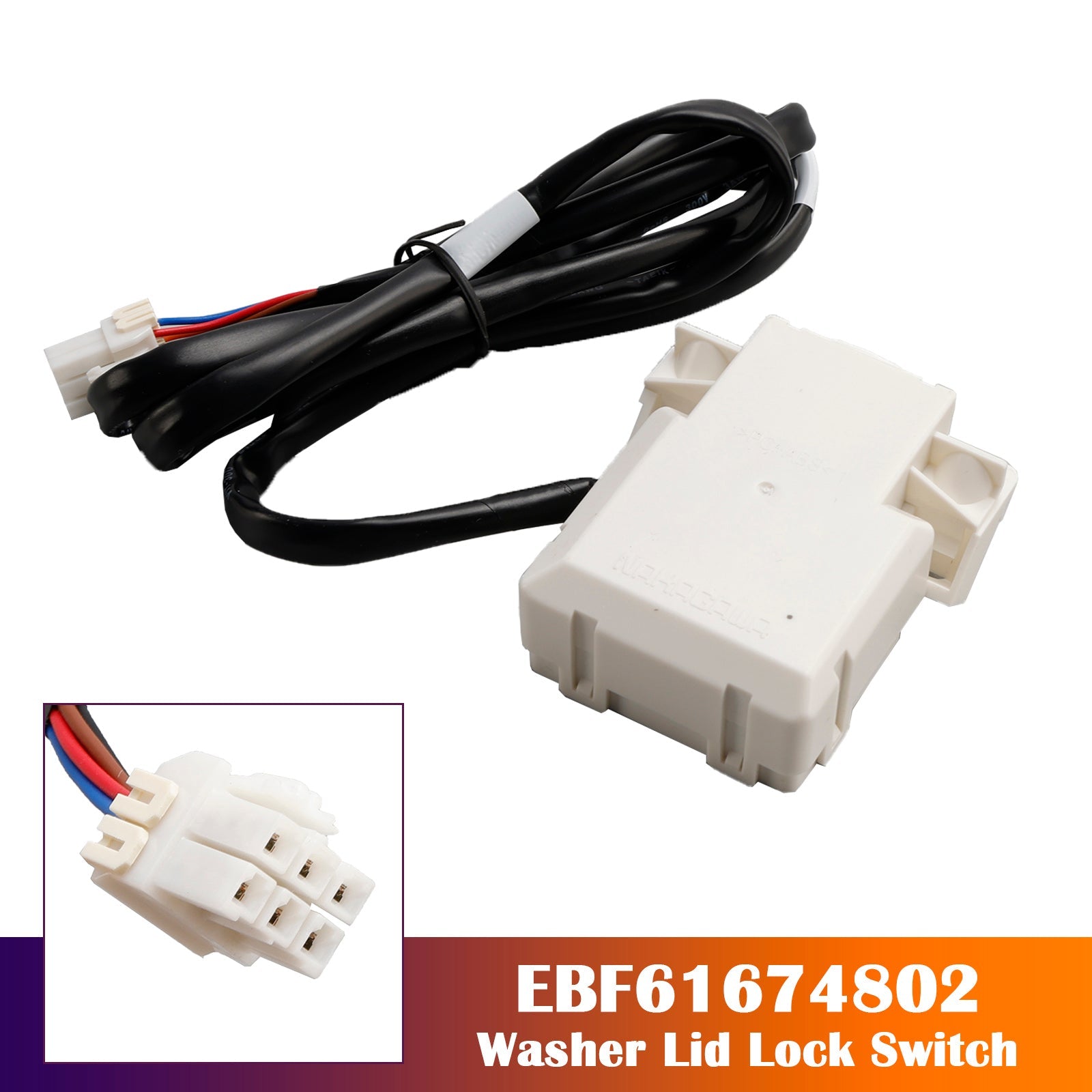 Aluskoneen kannen lukituskytkin EBF61674802 LG Kenmore -pesukoneelle EBF60665201