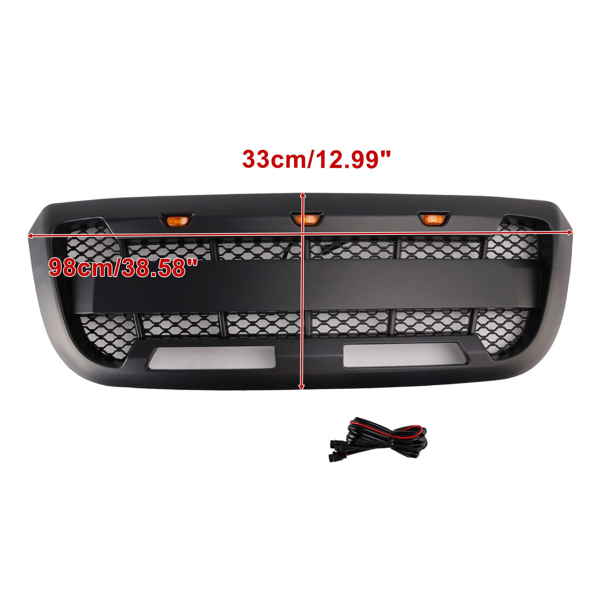 Calandre de pare-chocs avant noire mate avec éclairage LED pour Ford Ranger (2004-2011).