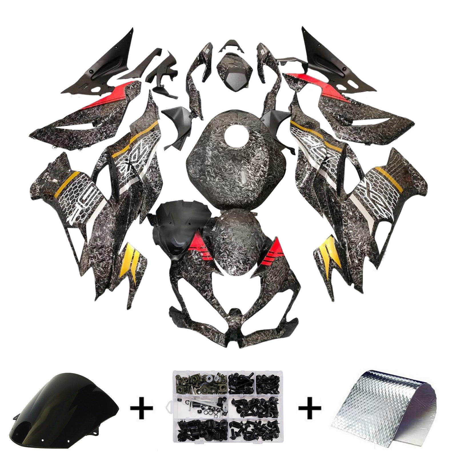 Kit di carenatura a iniezione, corpo in plastica ABS per Kawasaki ZX6R 2019-2023