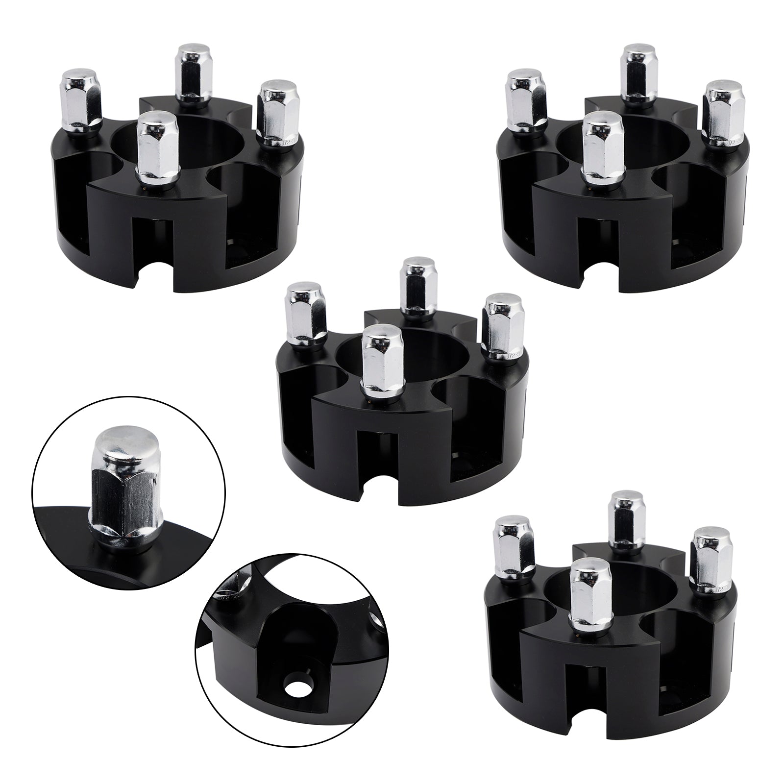 Kit d'entretoises de roue de 2 pouces pour voiturettes de golf Yamaha, Club Car et Ezgo, avec écrous de roue noirs