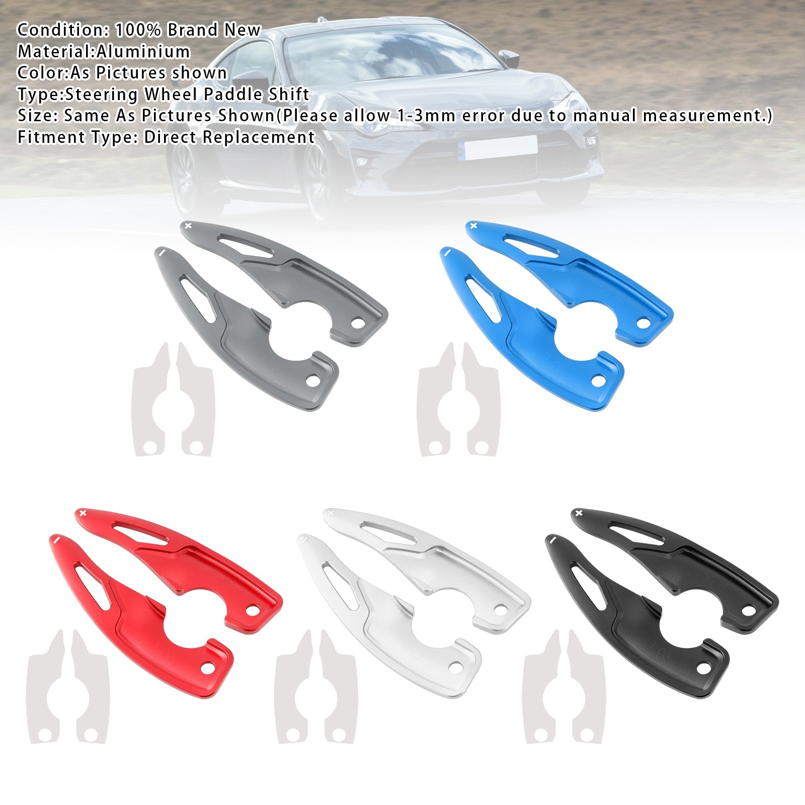 Subaru Toyota 2017-2025: n nopeudenmuutoslavojen laajennus ohjauspyörä, alumiini,