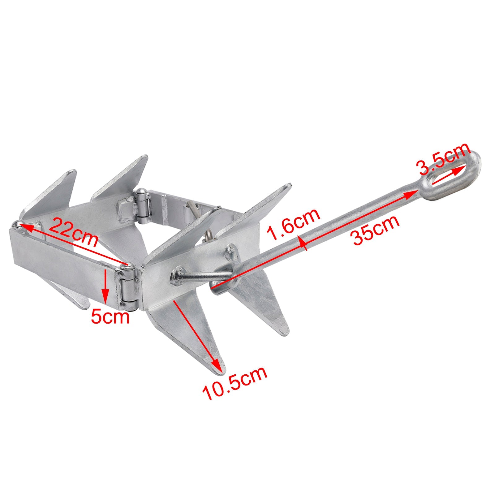 Vroče namočeno sidro čolna, zložljivo drsno škatlo za 13 lb, primerno za čoln