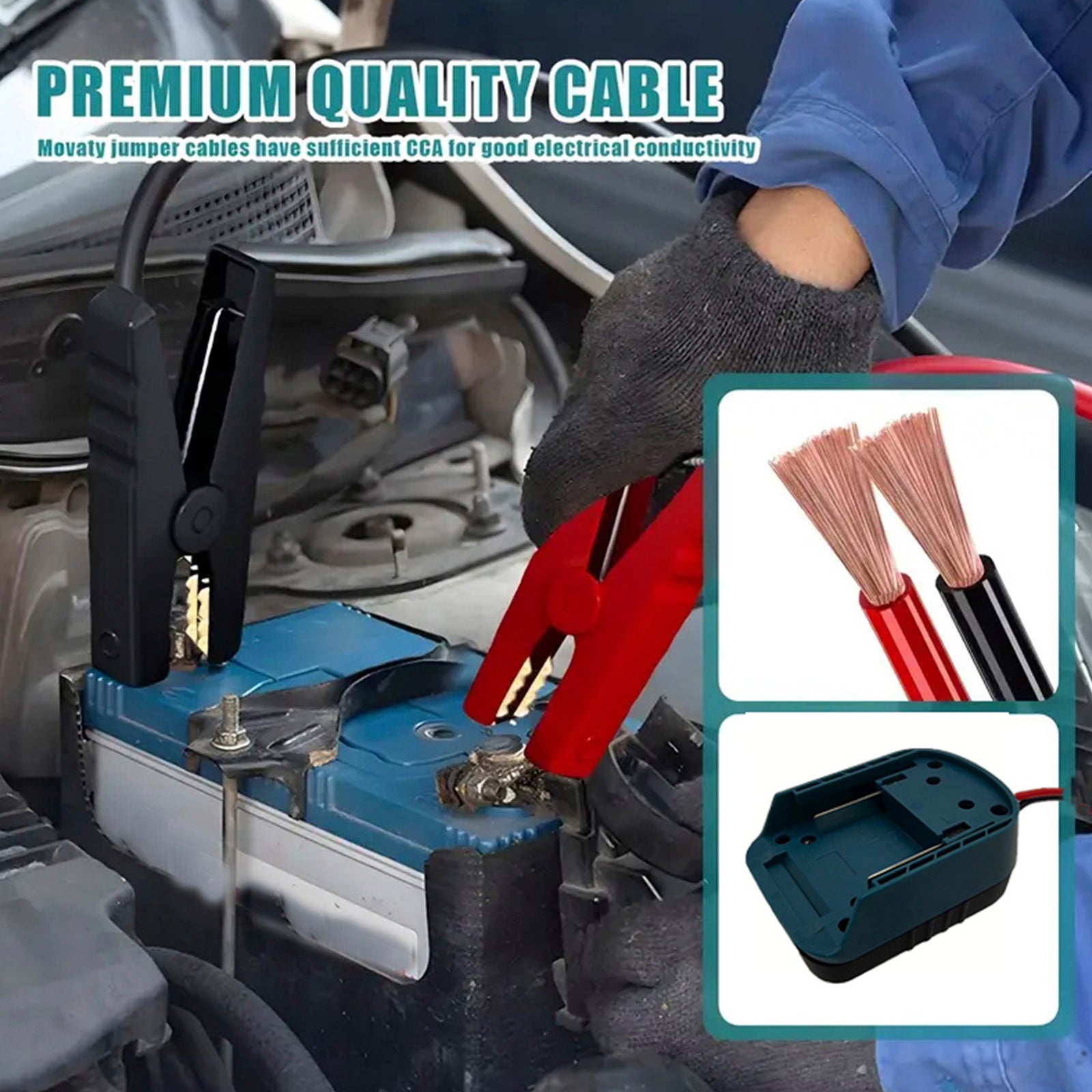 Kit d'allumage de batterie de voiture, kit d'alimentation de secours automobile, câble 12AWG