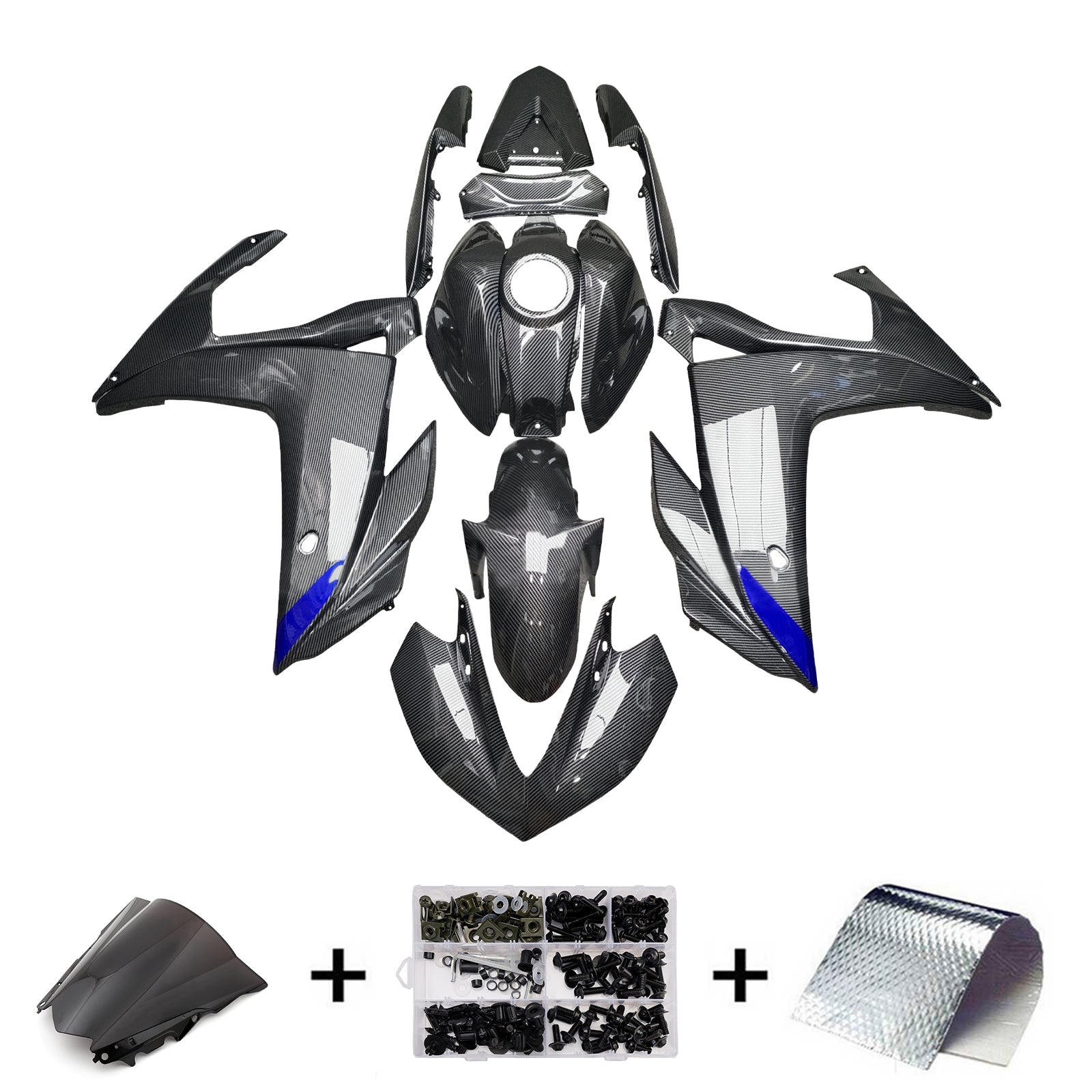 Kit de carénage injecté ABS pour Yamaha YZF-R3 2014-2018 et R25 2015-2017
