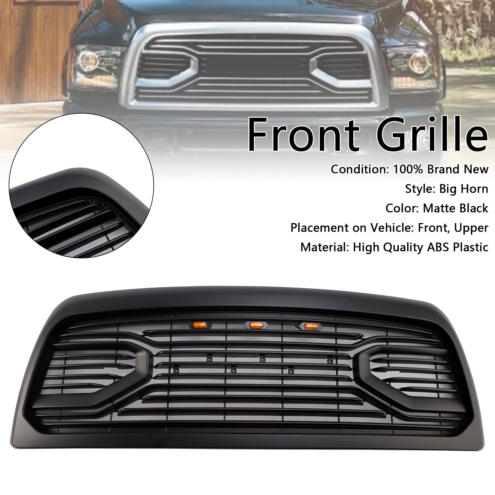 Big-Horn rešetka sprednjega odbijača za Ram 2500/3500 2013-2018 Laramie Limited