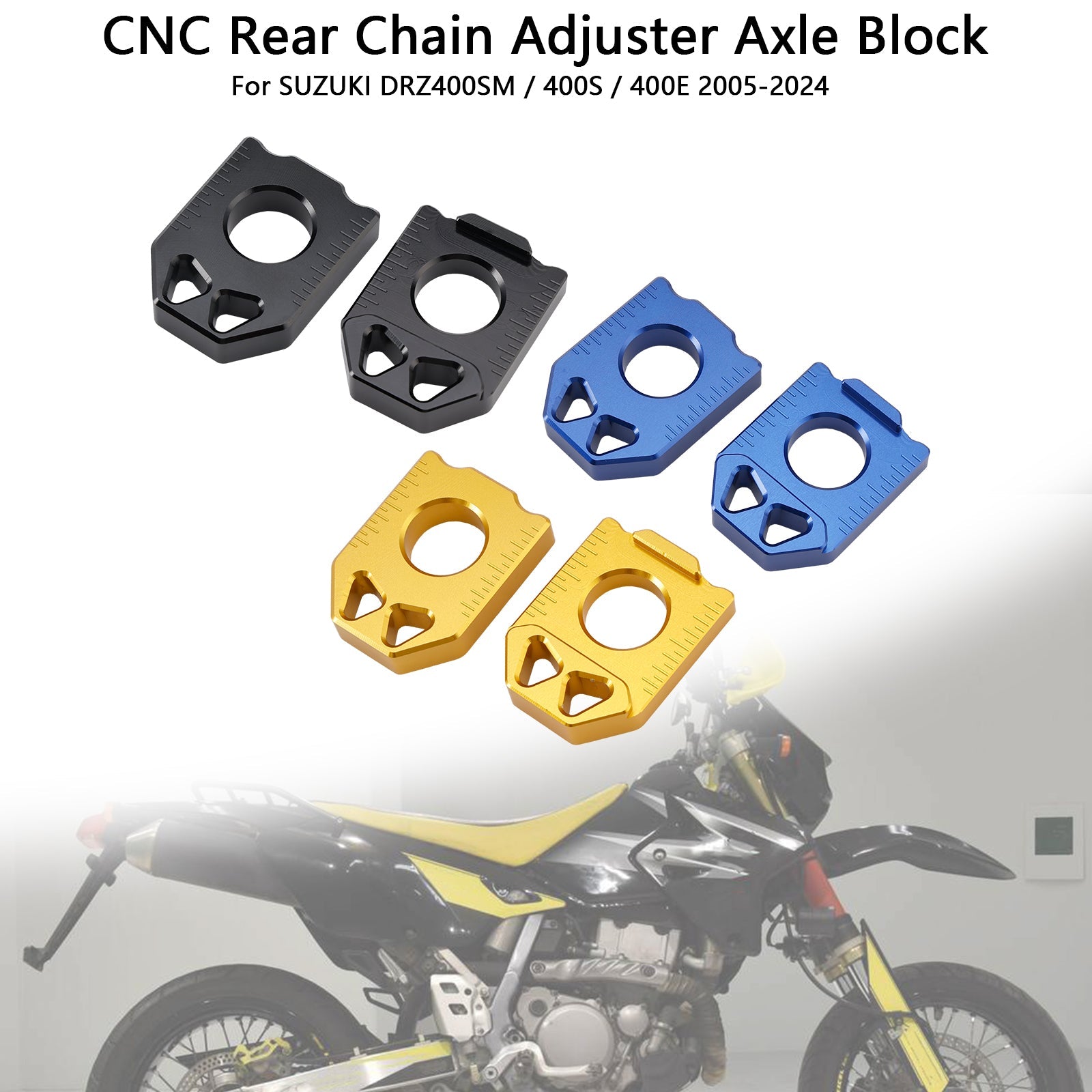 Blok&CNC os zadnjega napenjalnika verige za SUZUKI DRZ400SM 400S 400E 2005-2024