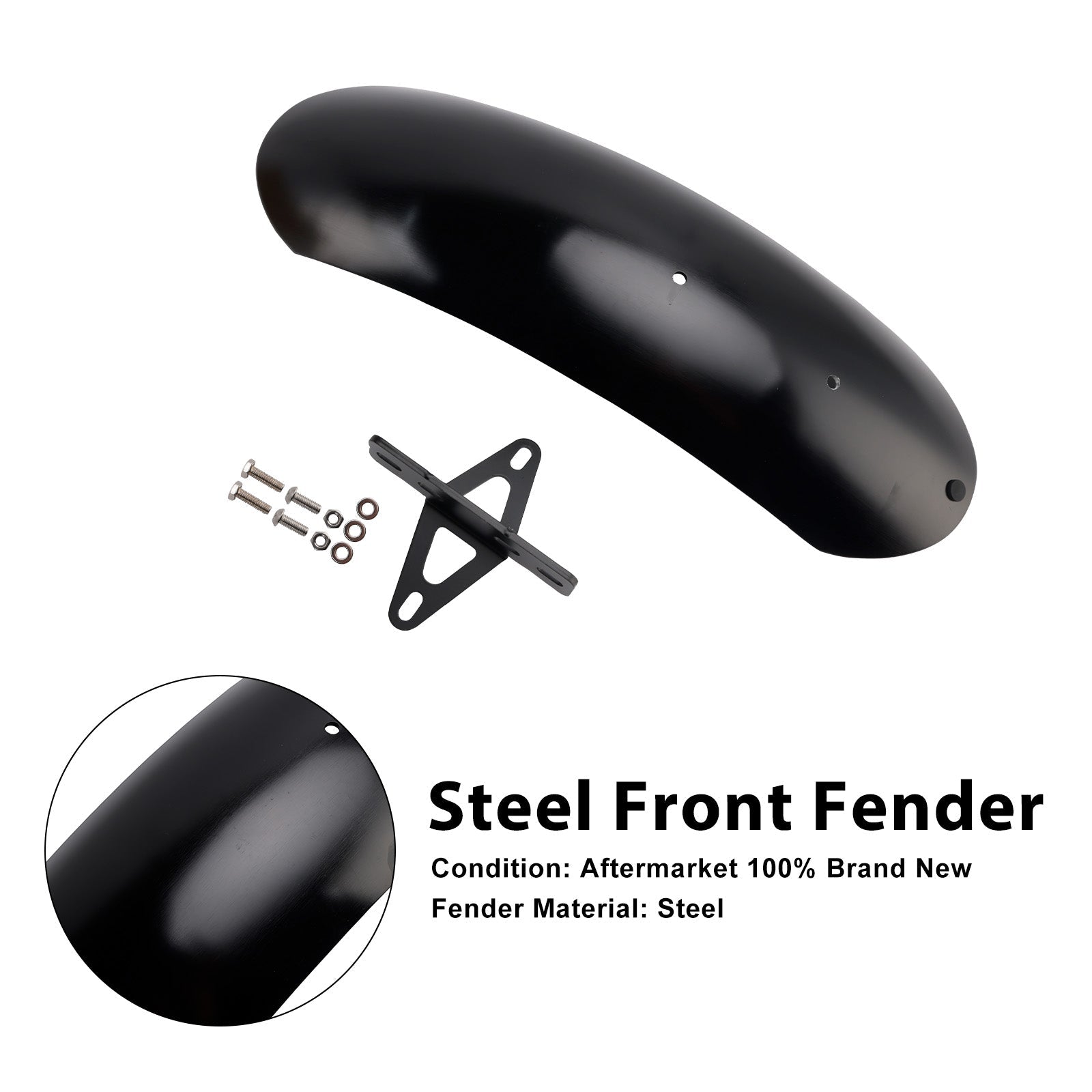 Garde-boue avant en acier compatible avec MOTO GUZZI V7 II Stone Classic Special 10-16