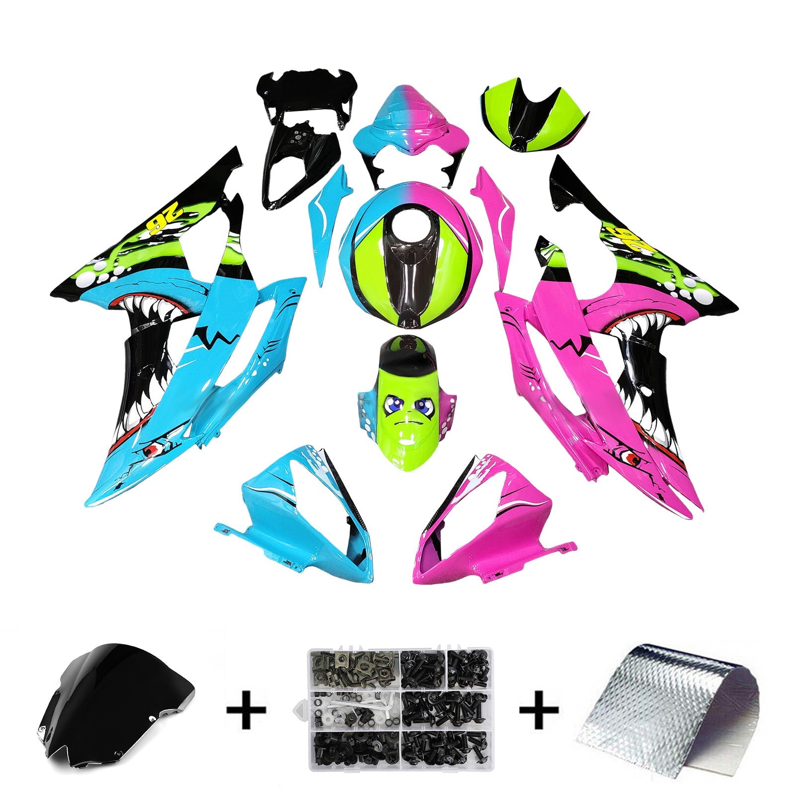 Kit de carénage injecté en plastique ABS pour Yamaha YZFR6 YZF-R6 2008-2016