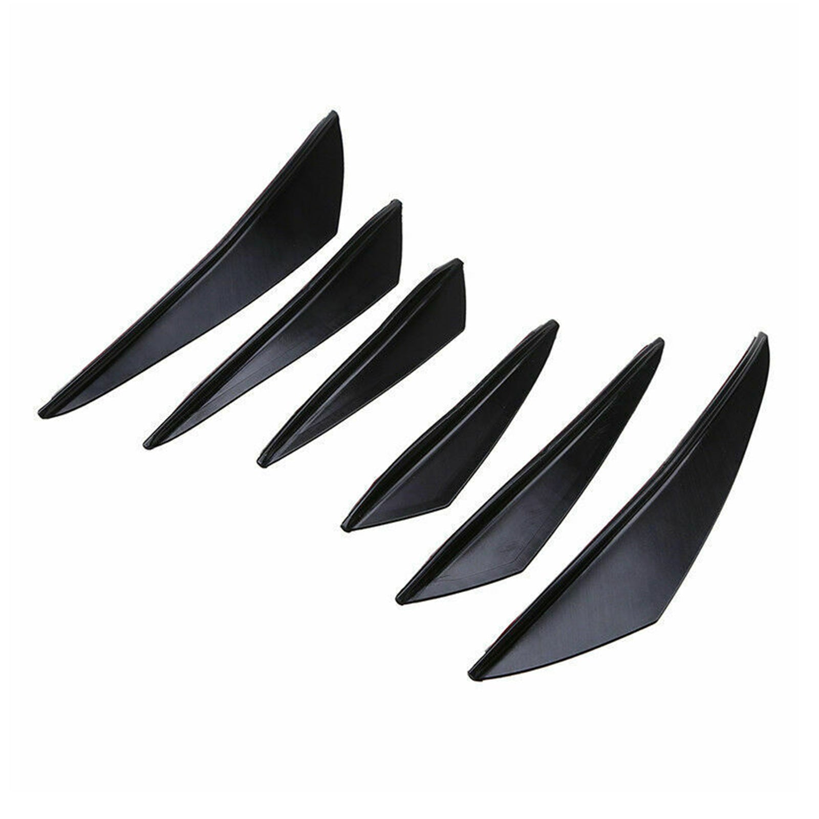 6pcs Universal Gloss Black Car/Auto Front Front Bands Fins spojlerje rake Résit