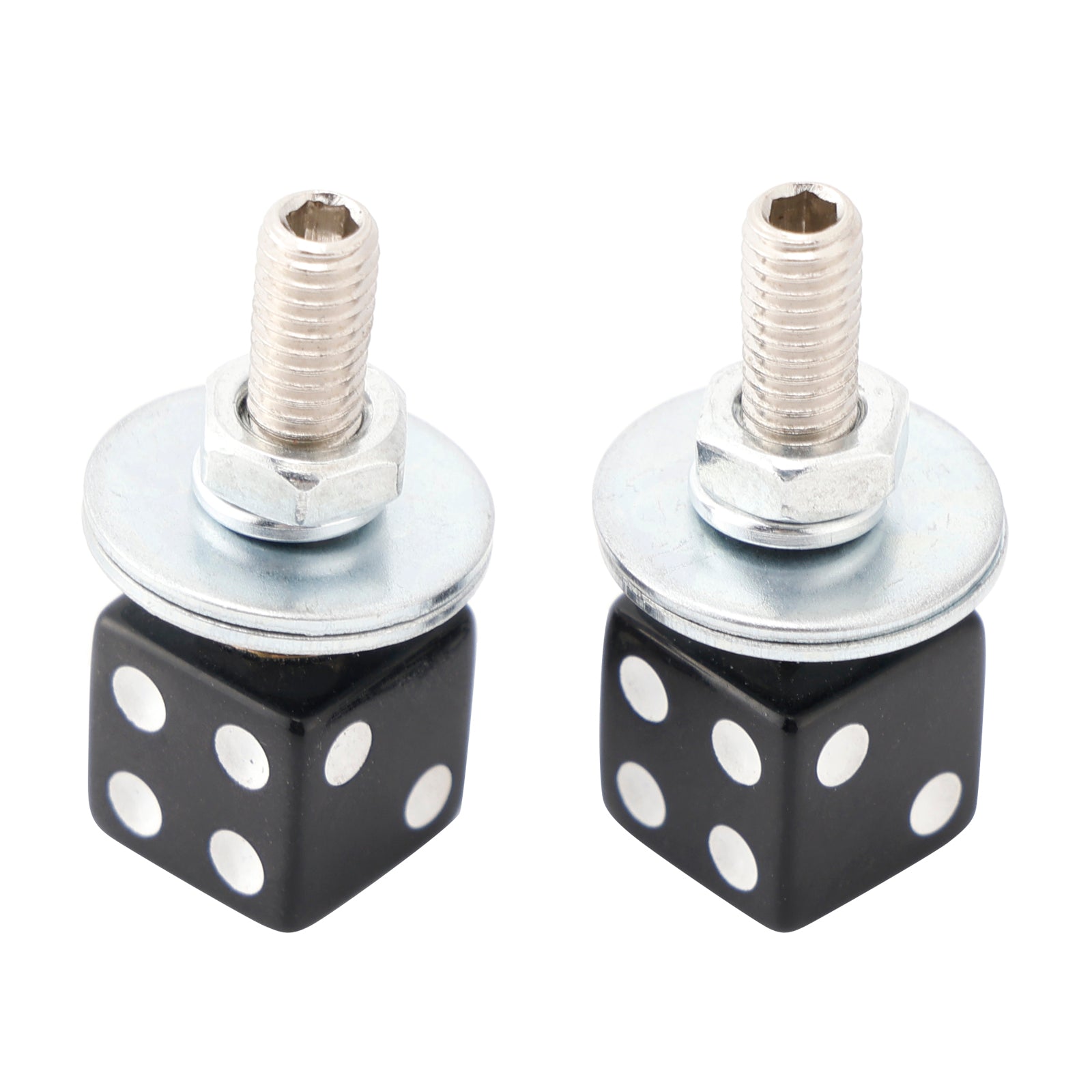 2 pulttia mukautettua noppaa rekisterikilpiä mustalla muovella moottoripyöräleikkuriin