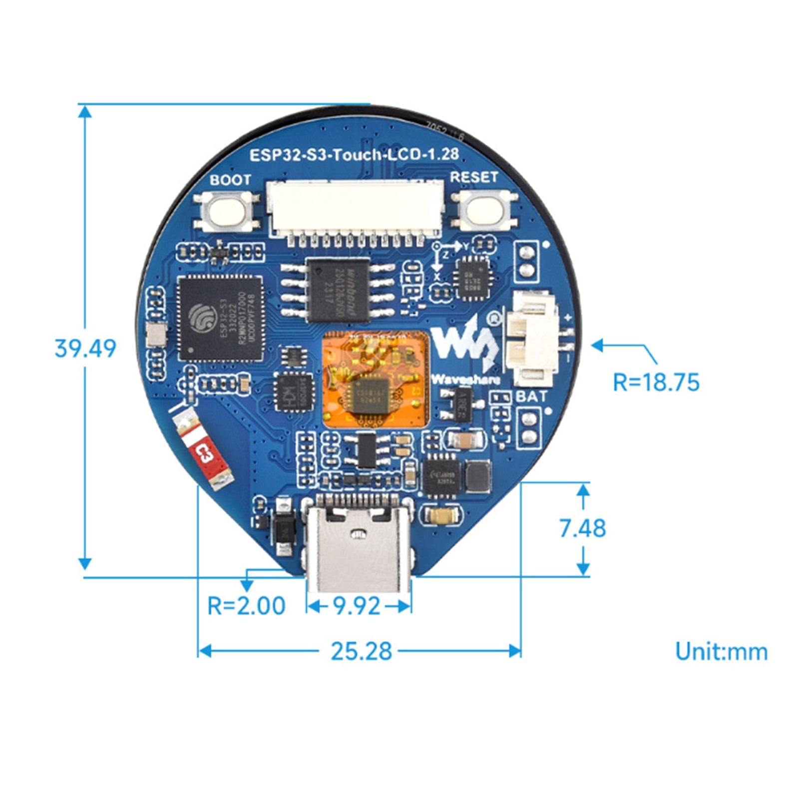 ESP32-S3 kehityskortti Kapasitiivinen kosketusnäyttö Kaksiydinprosessori Bluetooth