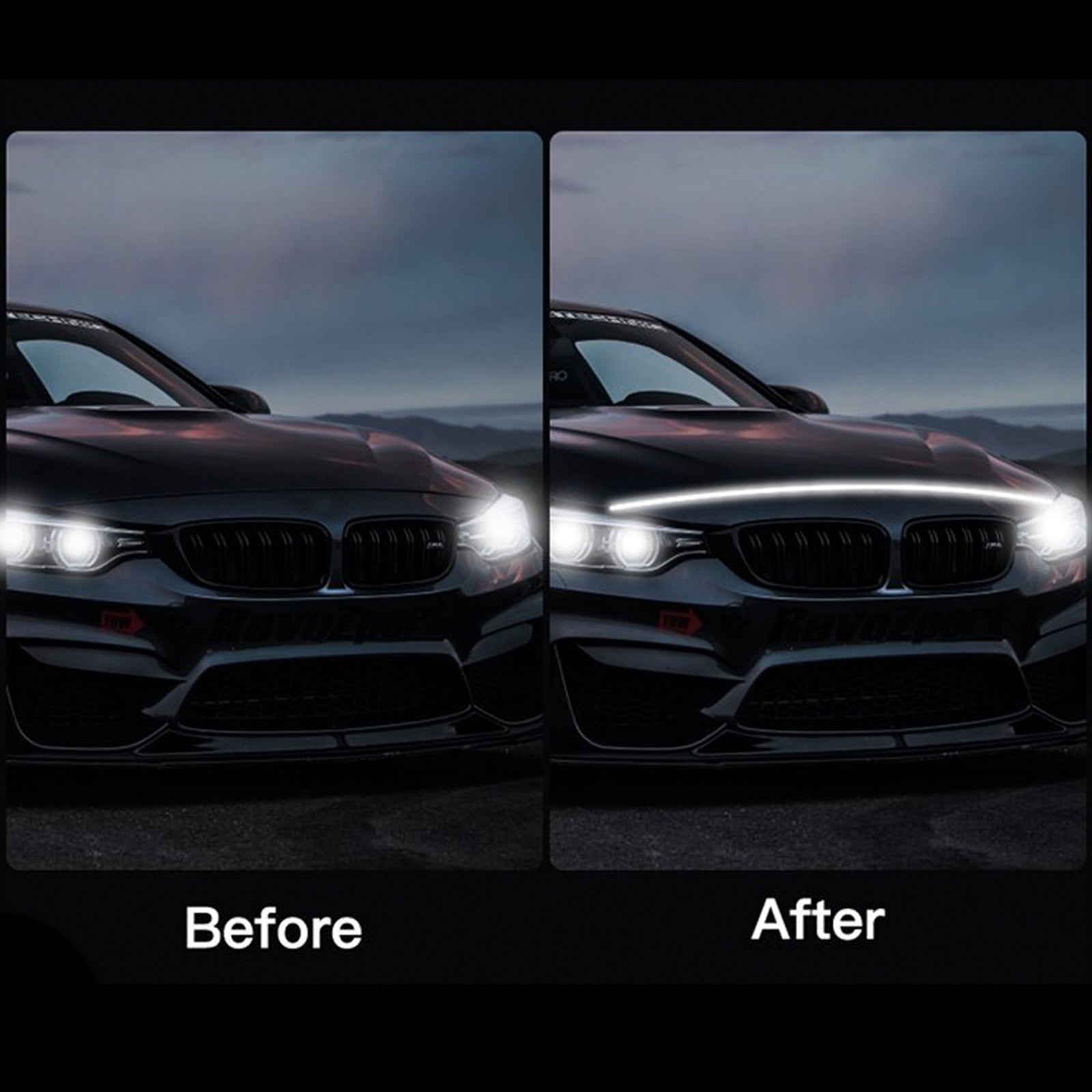 Franja diurna LED para la campana del automóvil, escaneo dinámico flexible, inicio -Up