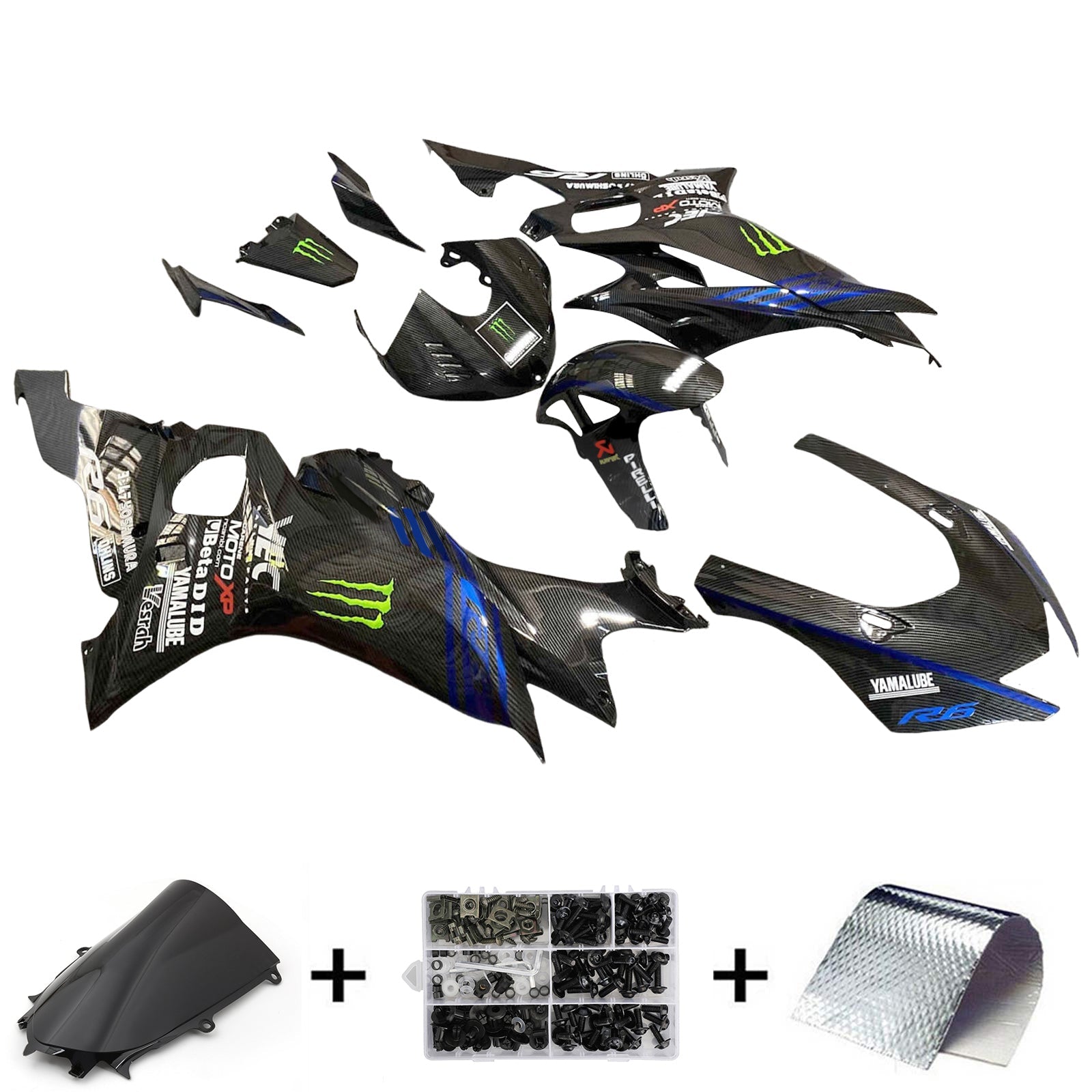 Injectiekuipset Yamaha YZF-R6 2017-2023 ABS kunststof carrosserie