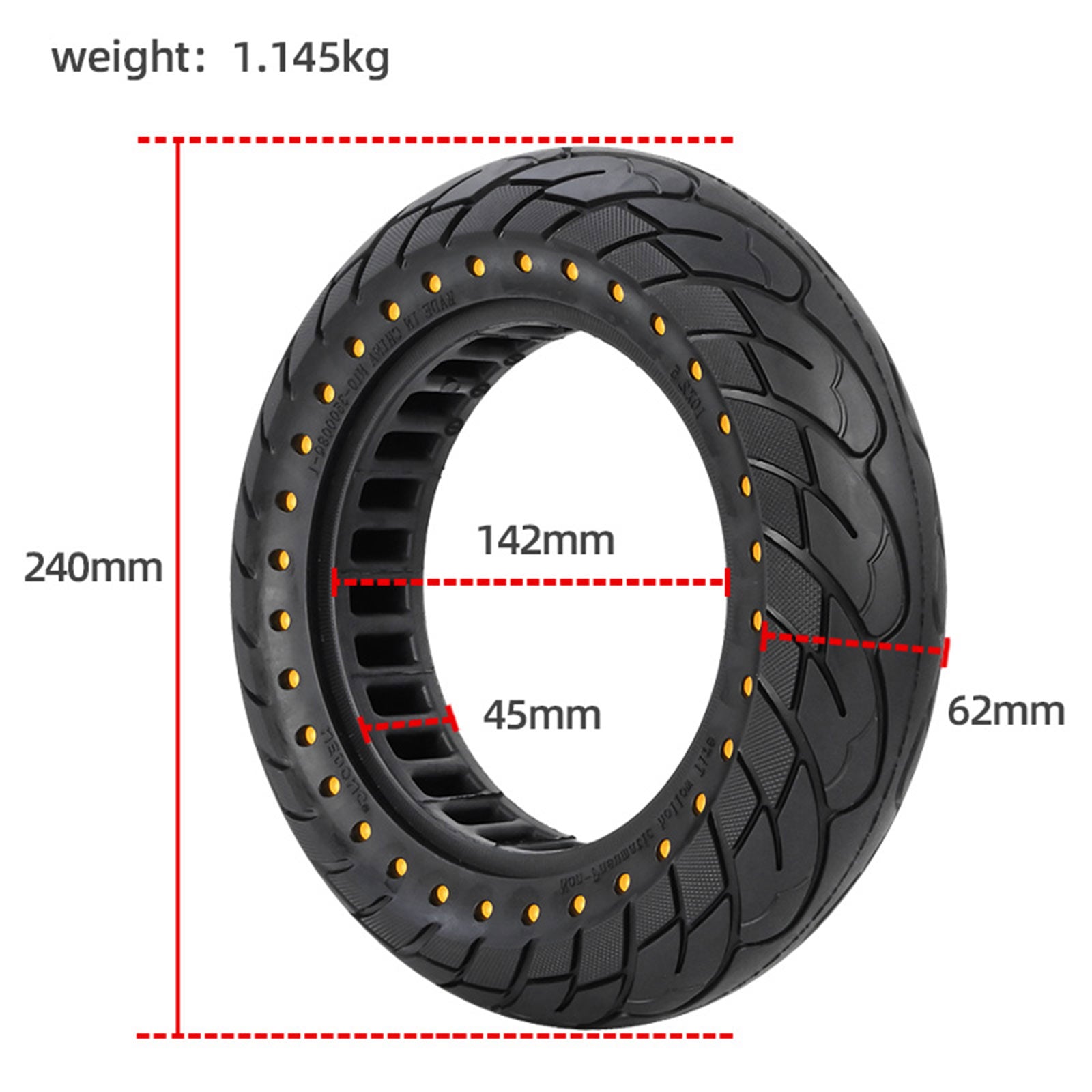 Trdna gumijasta pnevmatika 10x2.5 60/70-6,5 za satje pnevmatike Ninebot Max G30