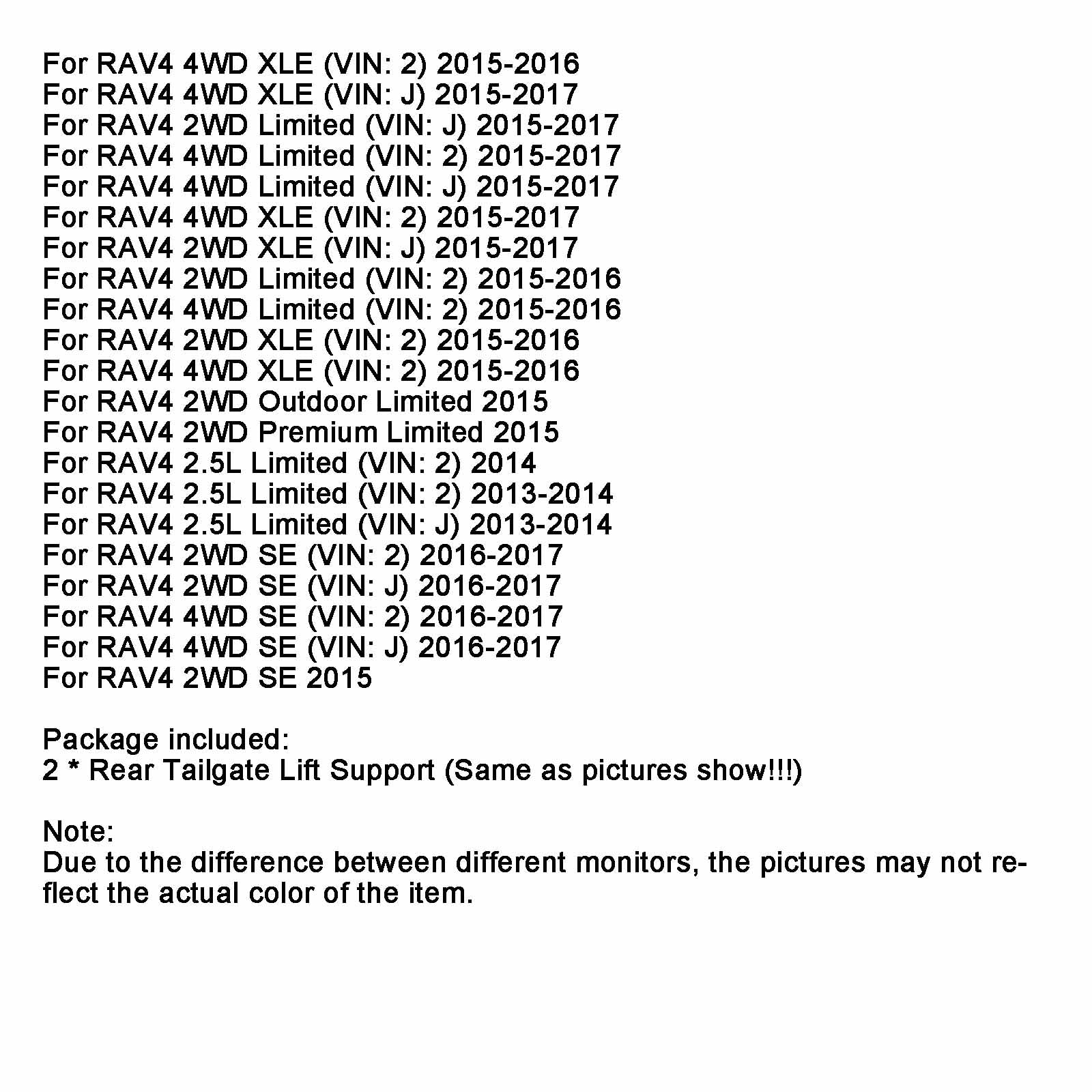 Ensemble d'actionneurs de hayon électrique (paire) pour RAV4 2.5LA/T SE 2018 (VIN : J) 68920-09010