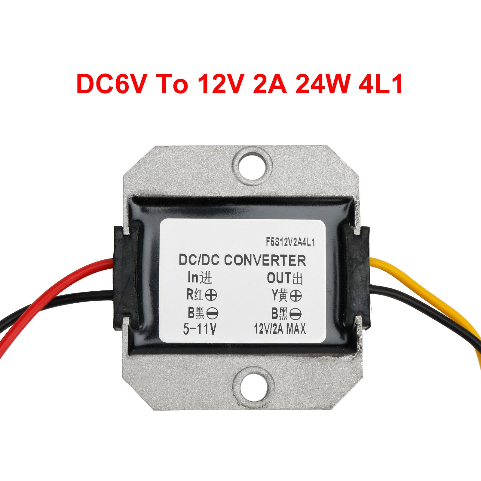 Convertisseur régulateur d'alimentation élévateur étanche DC 6 V à 12 V 2 A 24 W