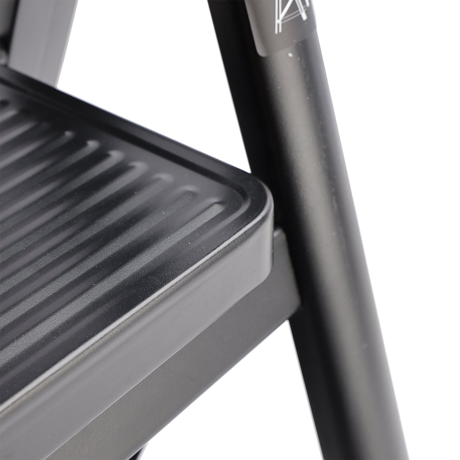 Escabeau, 2 niveaux, pliable, aluminium, large, léger, compact, échelle