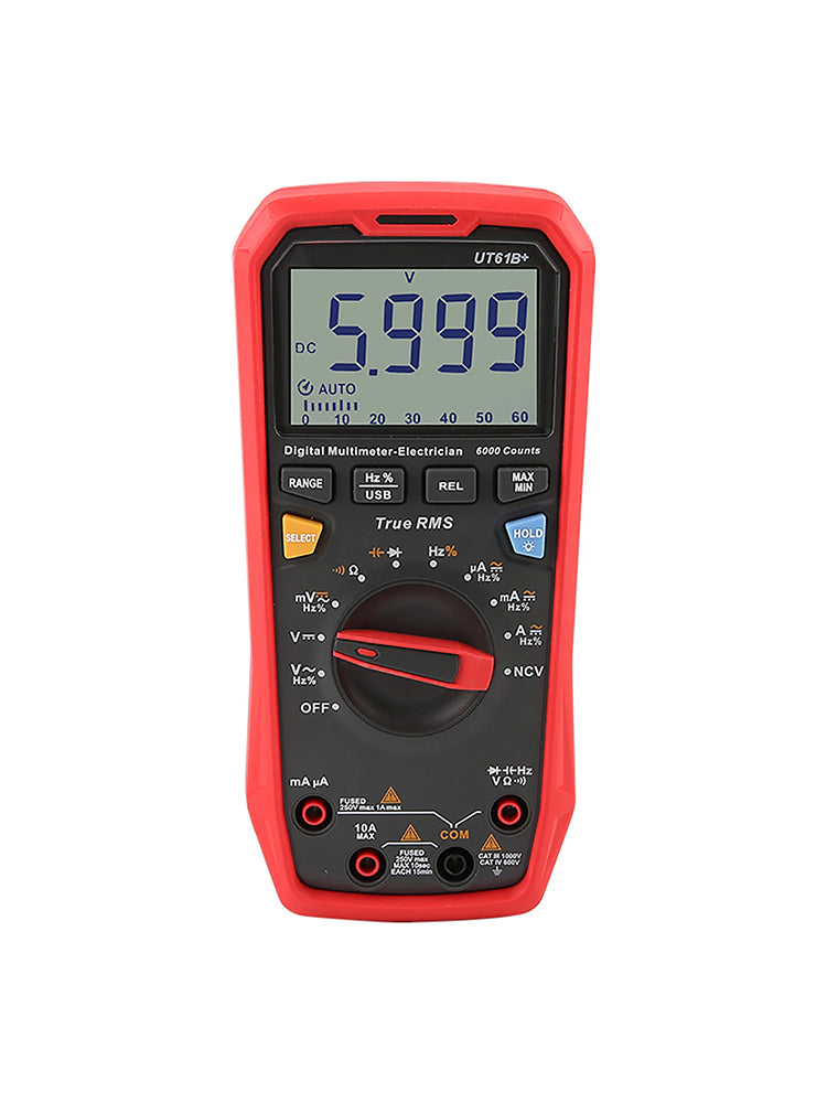 UT61B+ digitale multimeter: AC/DC-spannings-, stroom-, weerstands- en capaciteitstester