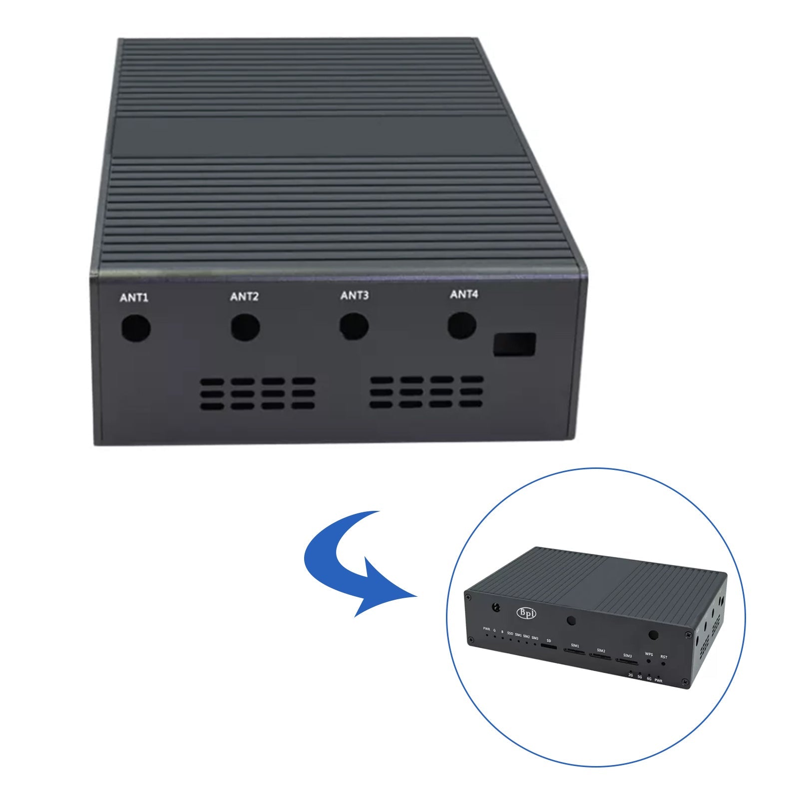 Beschermende schaal in aluminium voor banaan Pi R4 met radiator