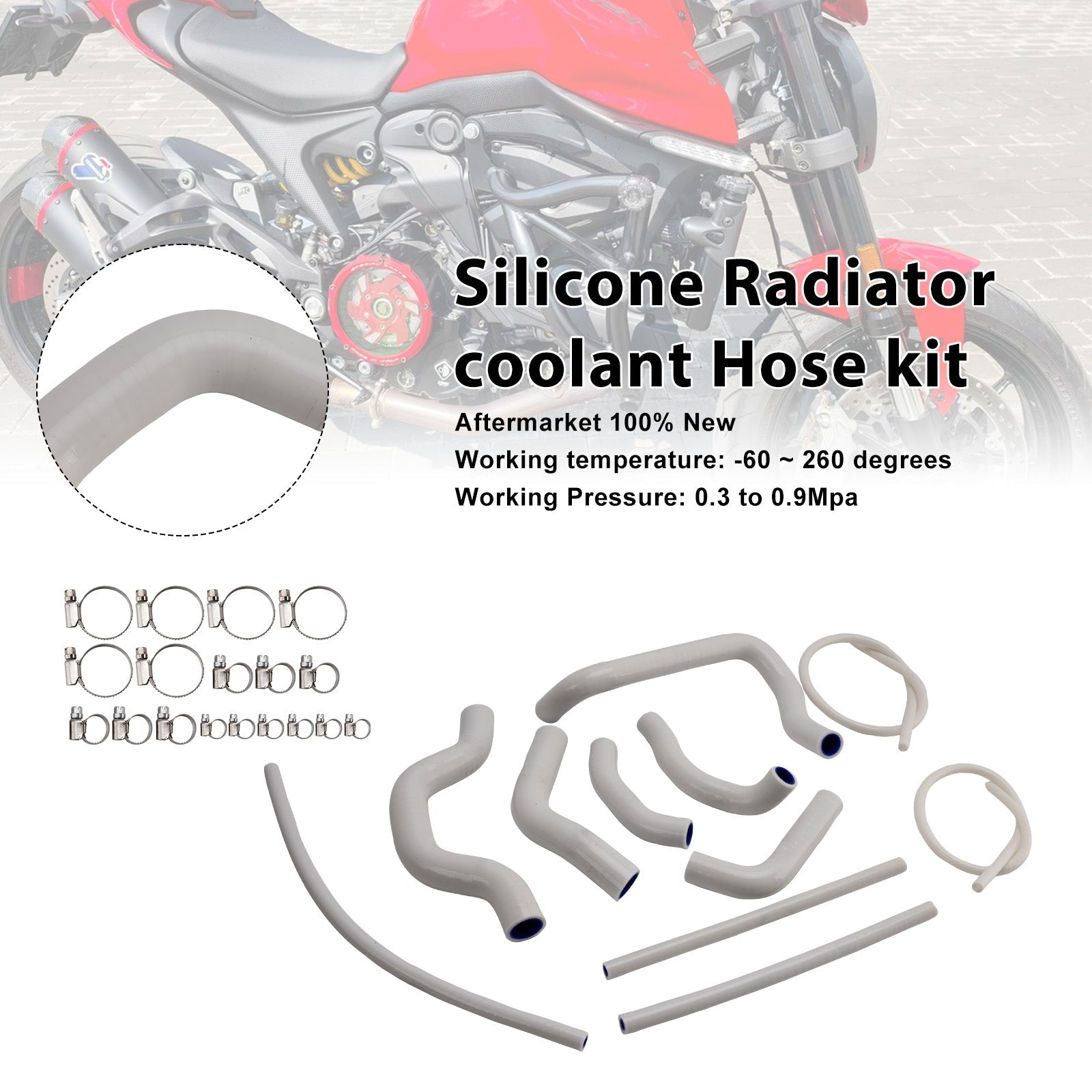 Durite de refroidissement en silicone pour radiateur Ducati Monster 937 (2021-2025)