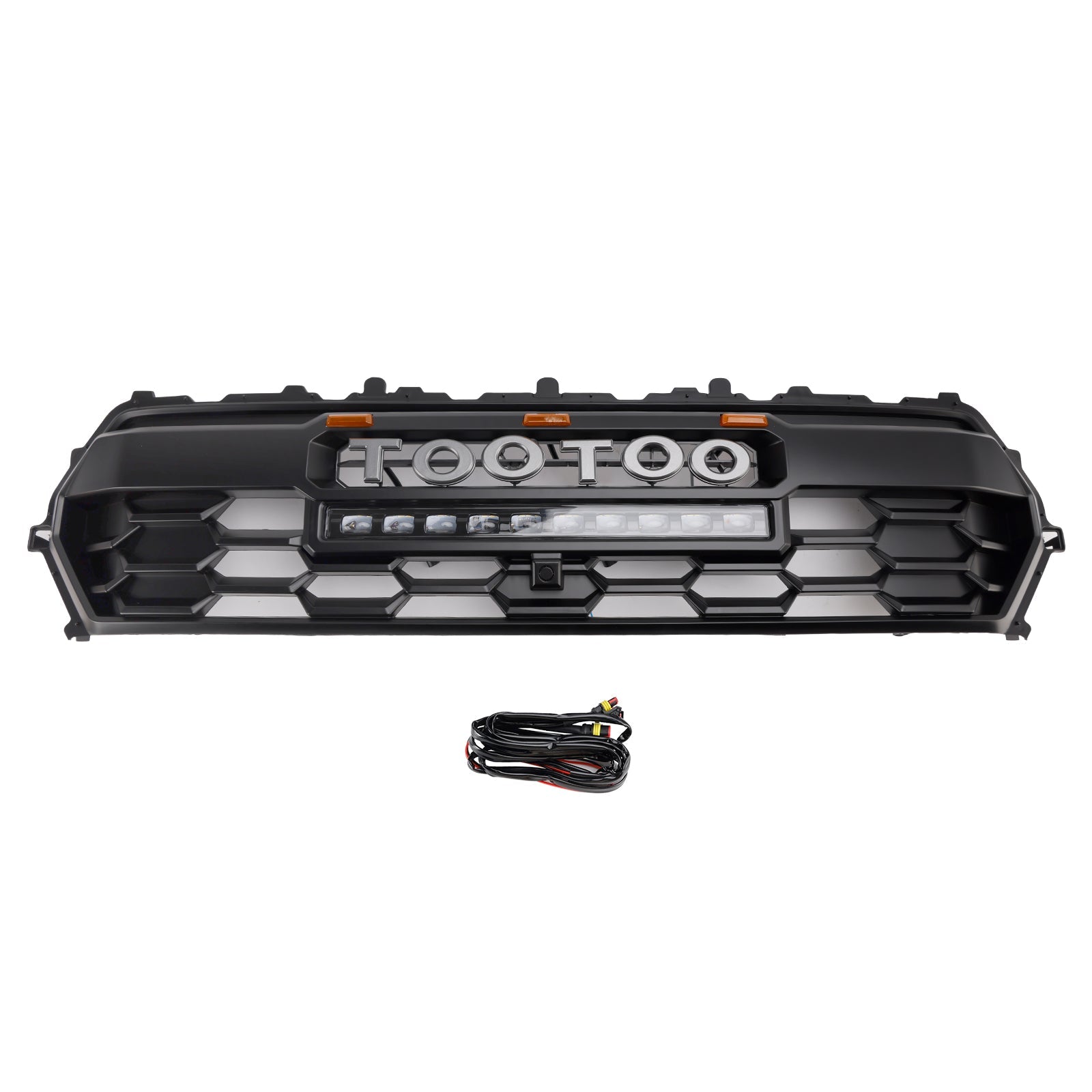 Grille de pare-chocs avant noire avec barre lumineuse et DEL pour Toyota Tacoma 2024 et plus