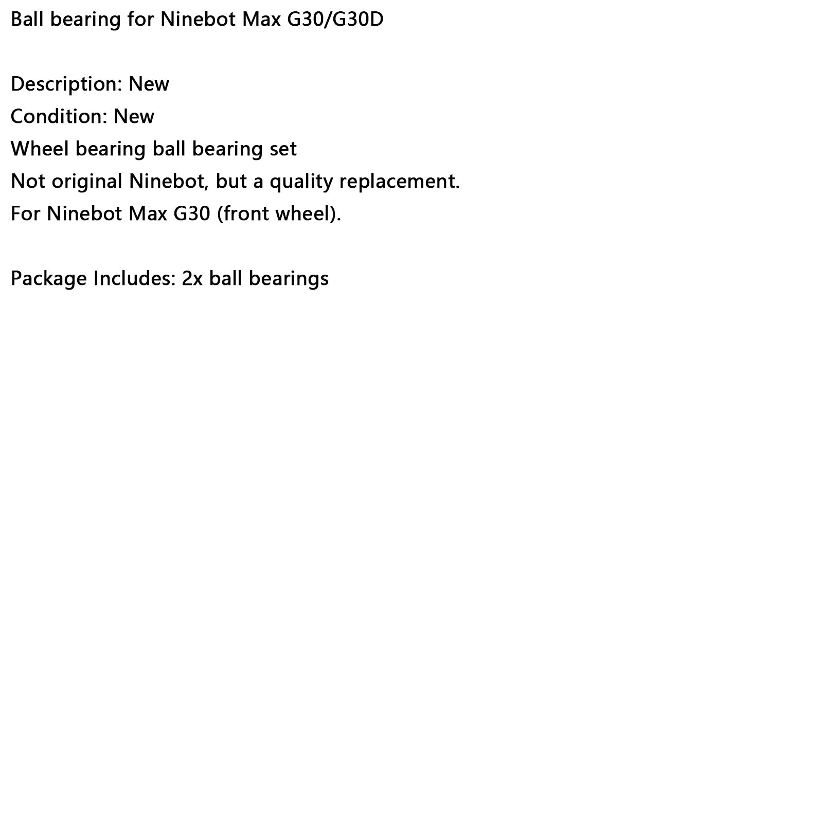 Set di 2 cuscinetti a sfera per ruota anteriore con scooter elettrico Ninebot Max G30D