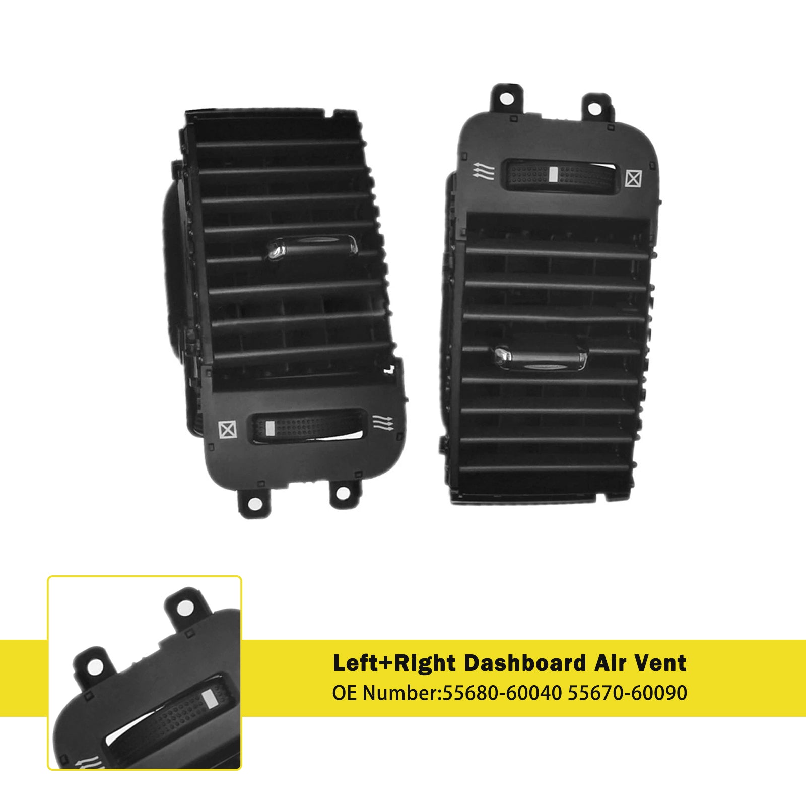 Paar roosters&Dashboardventilatie links en rechts voor Toyota Land Cruiser Prado 120 FJ120 2003-2009 55680-60040