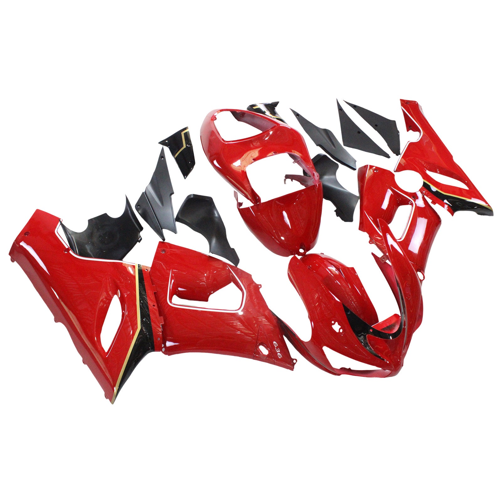 Kit de carénage par injection, carrosserie en plastique ABS, compatible avec Kawasaki ZX6R 636 2005-2006