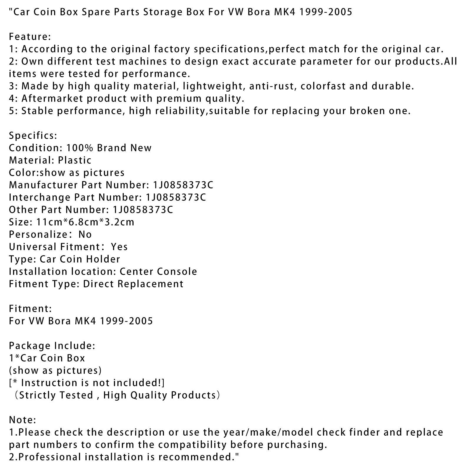 Caja de almacenamiento de repuestos para VW Bora Mk4 (1999-2005)