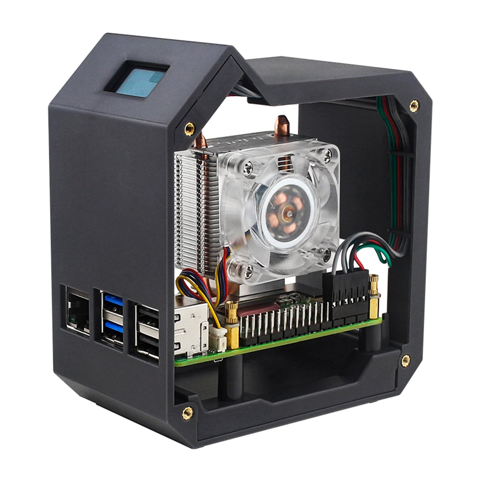 Zestaw pionowych wentylatorów Raspberry Pi 5 z 0,96 -calową OLED OLED Shell