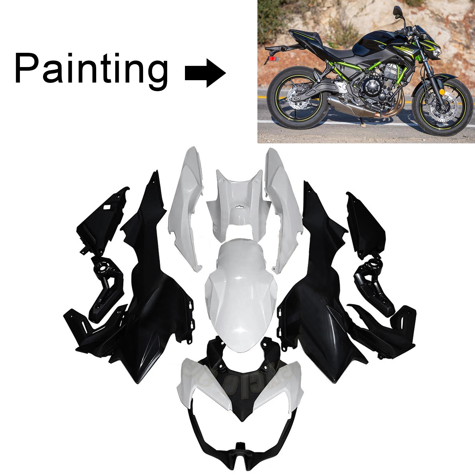 Kit de carénage injecté en plastique ABS pour Kawasaki Z650 2020-2025