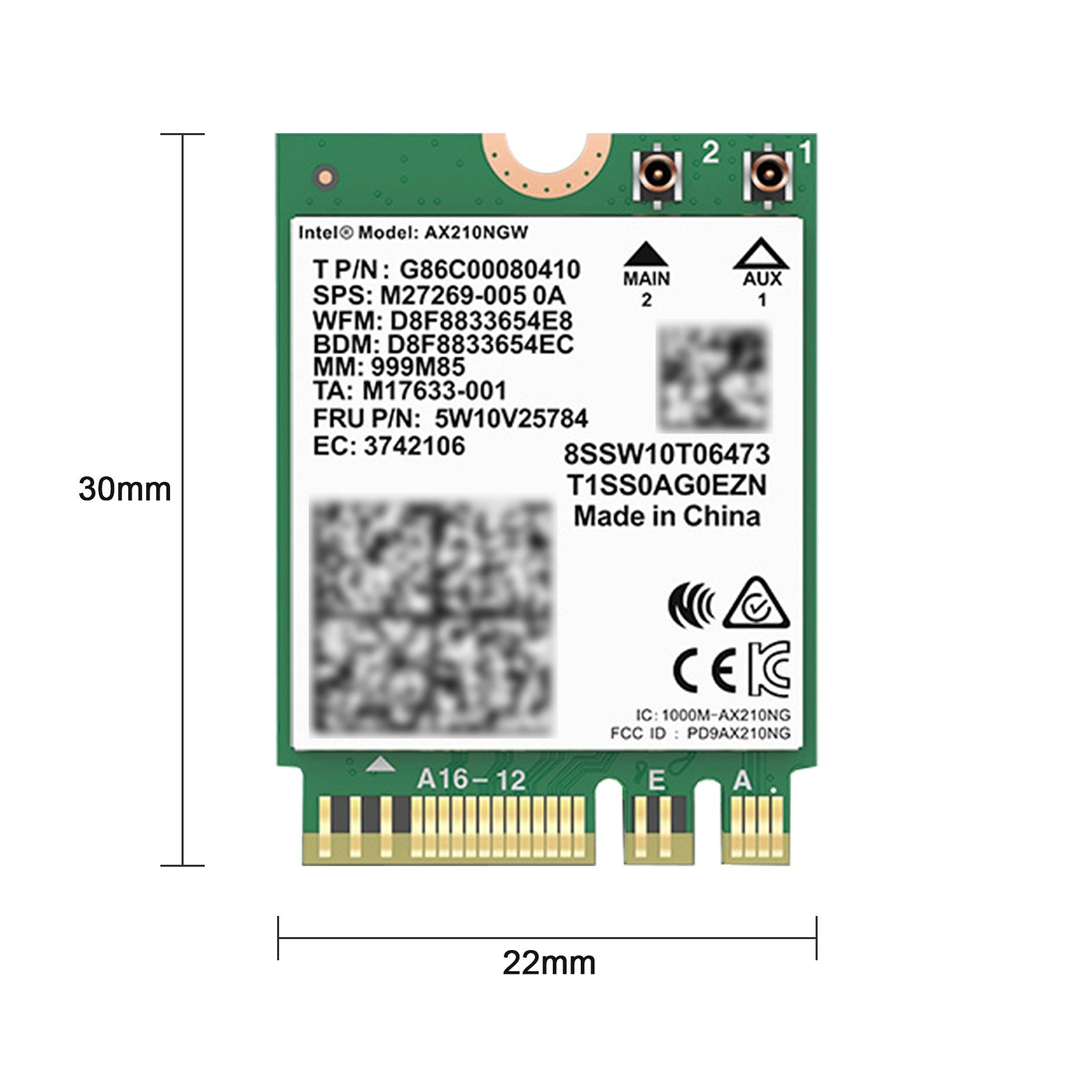 AX210 Bluetooth 5374 Mbps Module Card Gigabit High Speed Network Compatible Wi-Fi 6