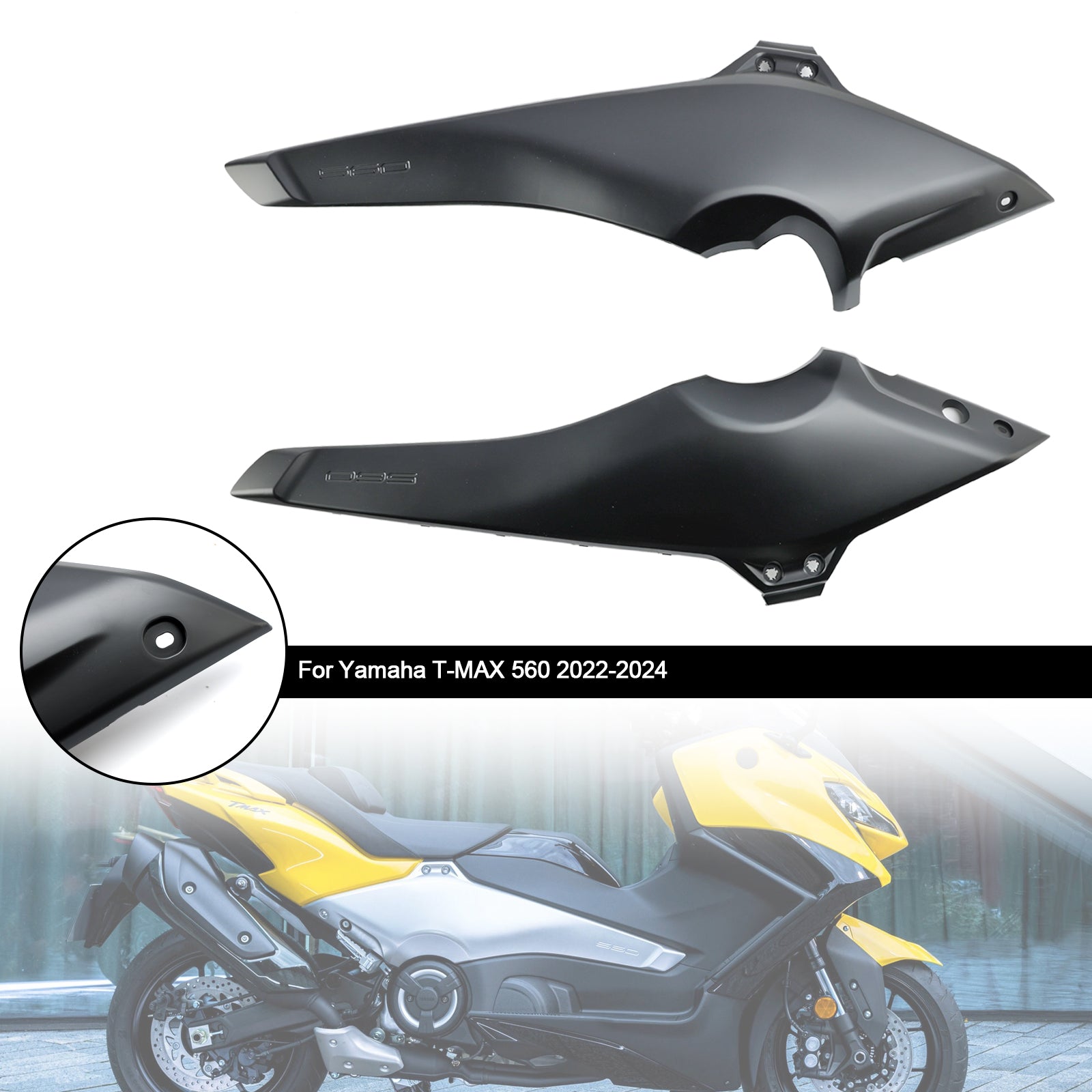 Boczne panele osłony ramy, owiewki dla Yamaha T-Max 560 2022-2024