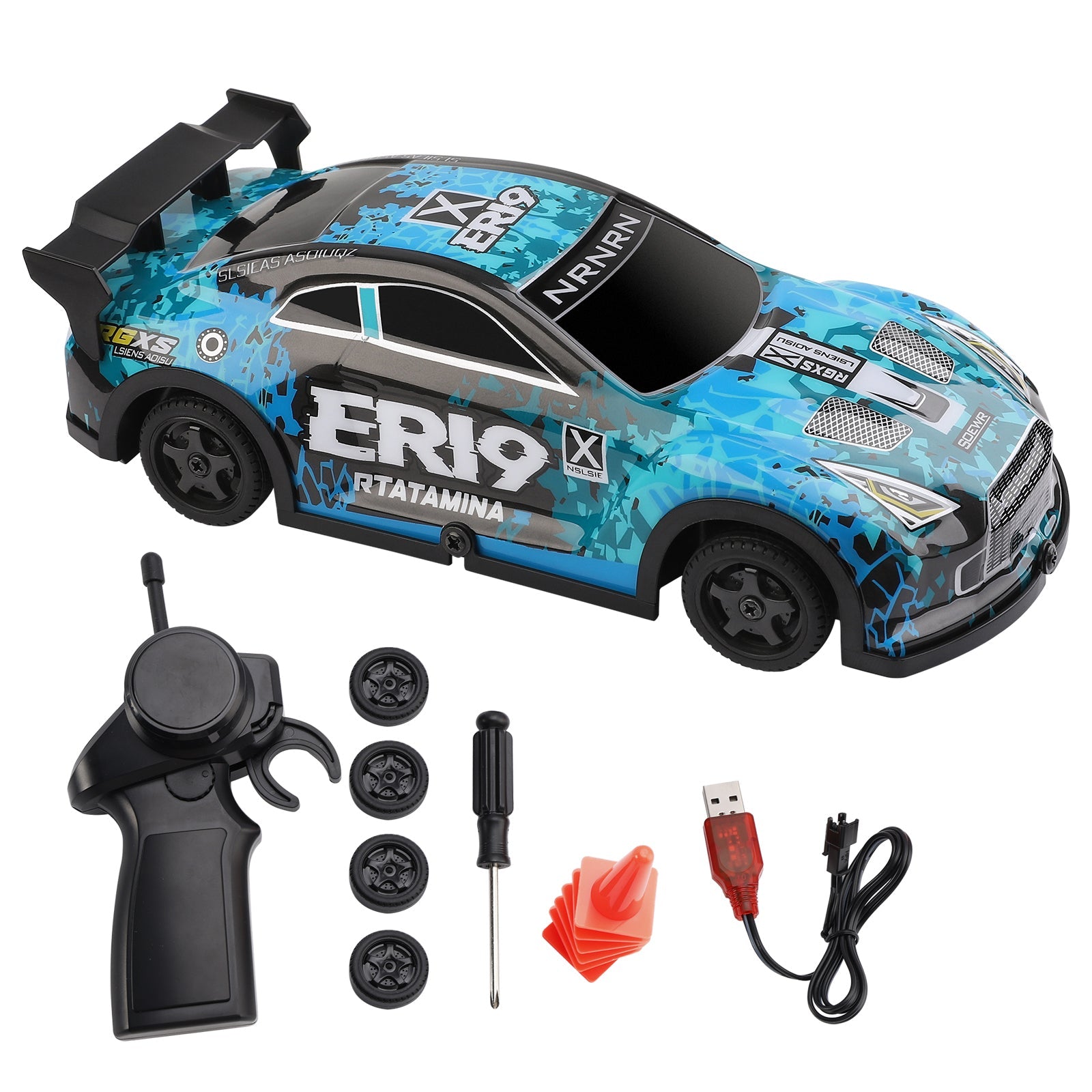 WLTOYS 22206 RTR 1/22 2,4 g 15 km/h kilpa -autometallirunko lelu sininen lahja