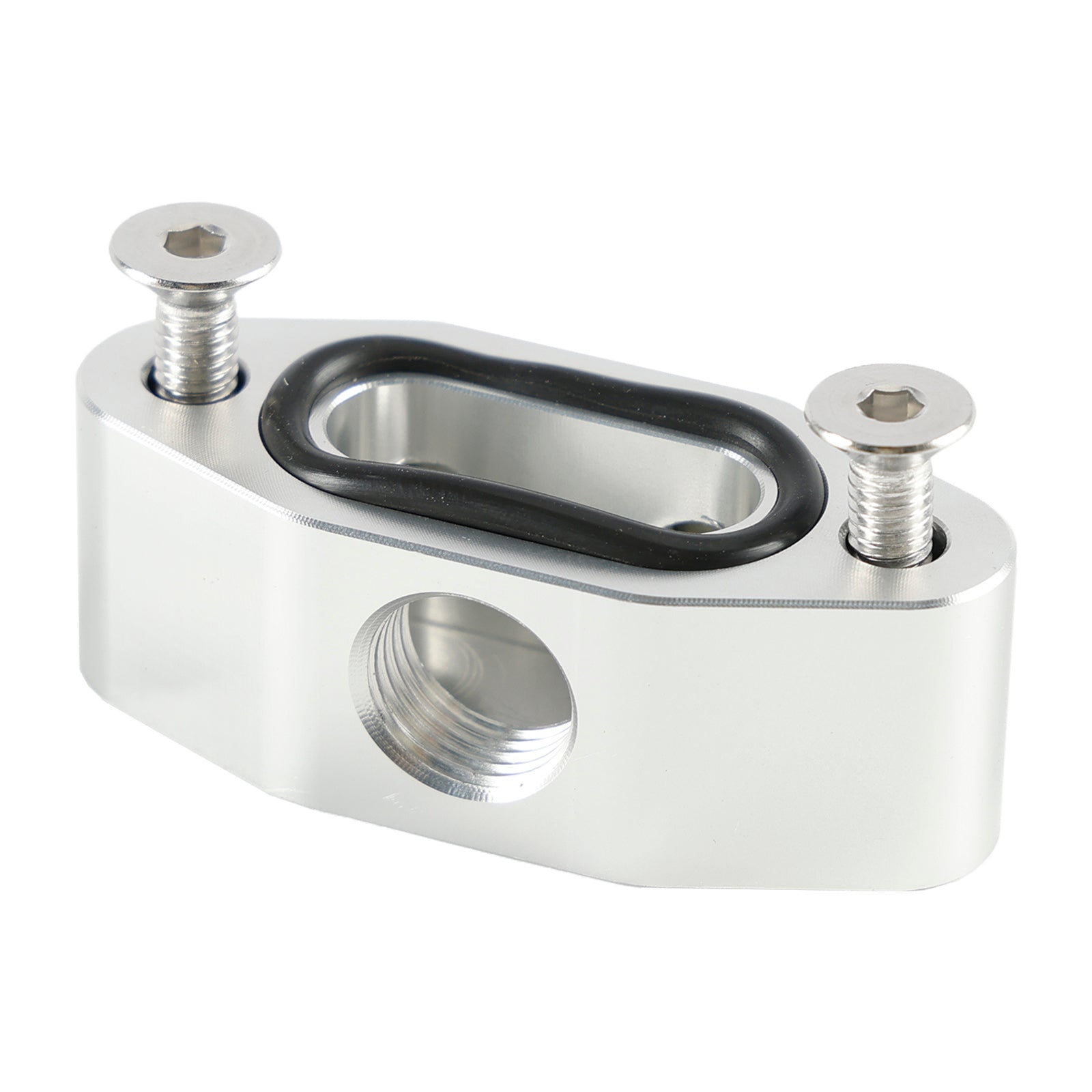 Billet LS Twin Turbo dubbele olietoevoerleidingadapterplaat 90 graden 1/8" NPT
