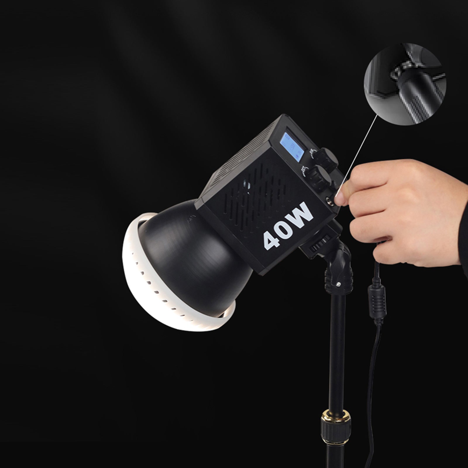 40W krachtige COB-fotografielamp M60 LED-buitenlamp op zonne-energie